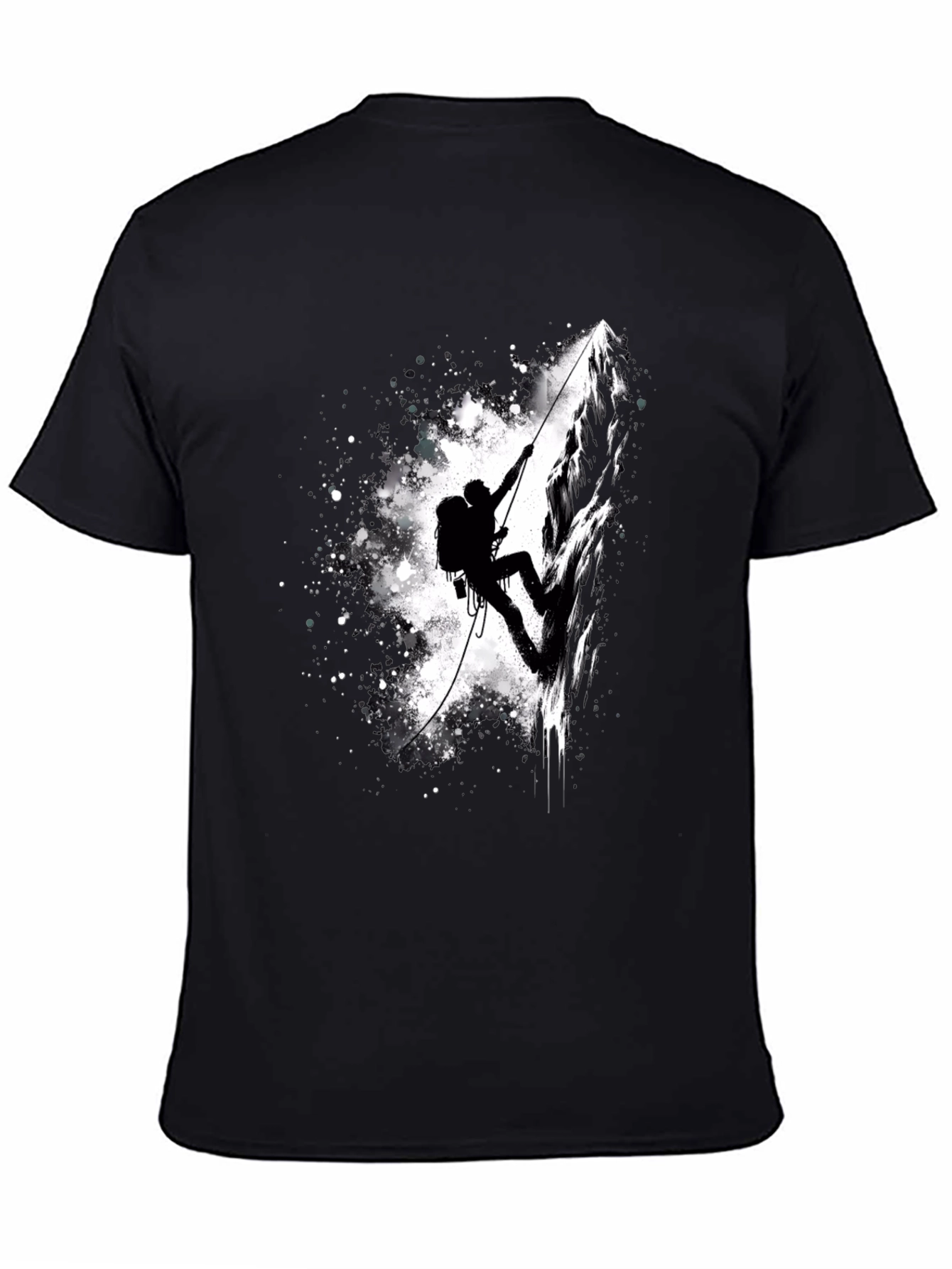 Mountain Climber Graphic Tee - Black Cotton Shirt
