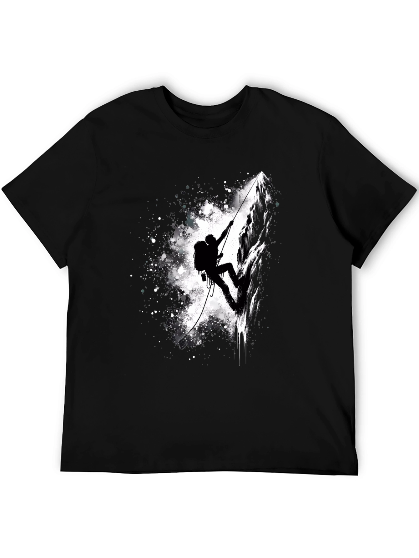 Mountain Climber Graphic Tee - Black Cotton Shirt