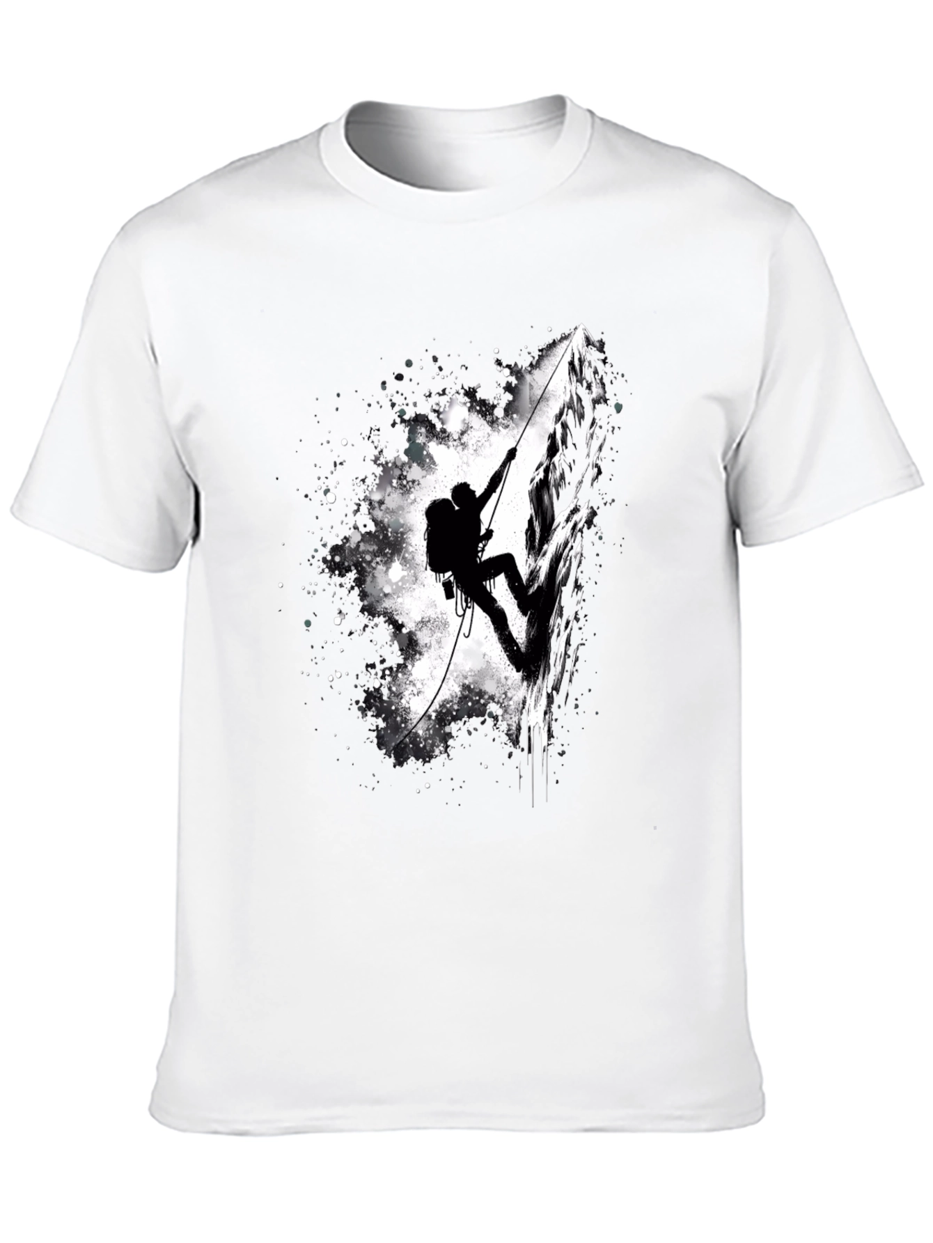 Mountain Climber Graphic Tee - Black Cotton Shirt
