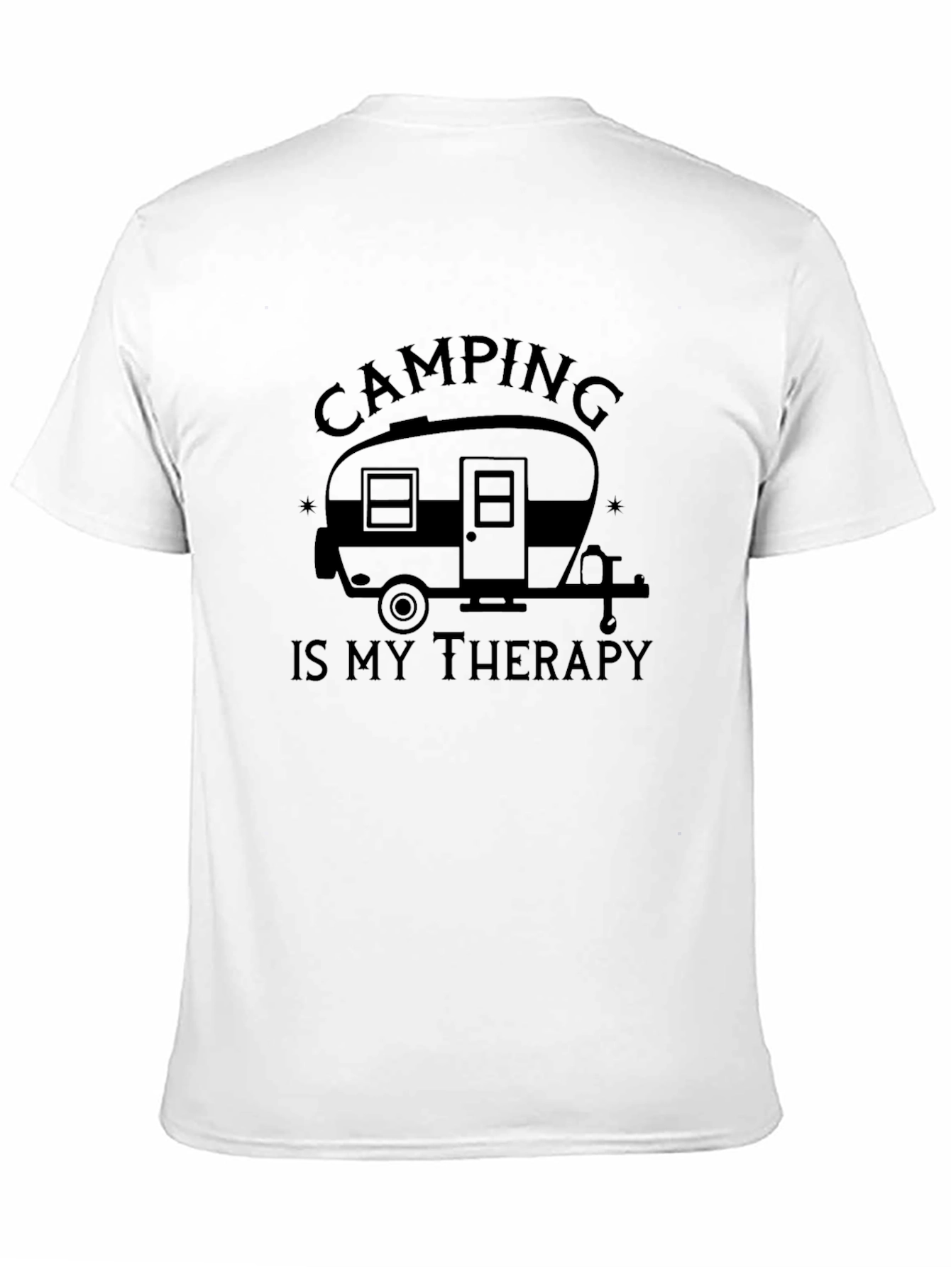 Camping Is My Therapy T-Shirt - Black