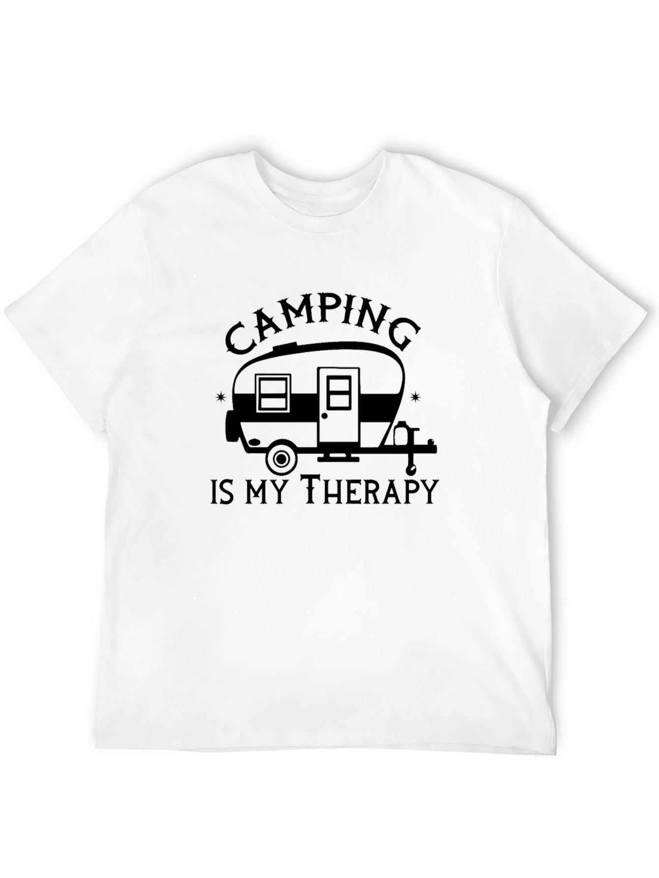 Camping Is My Therapy T-Shirt - Black