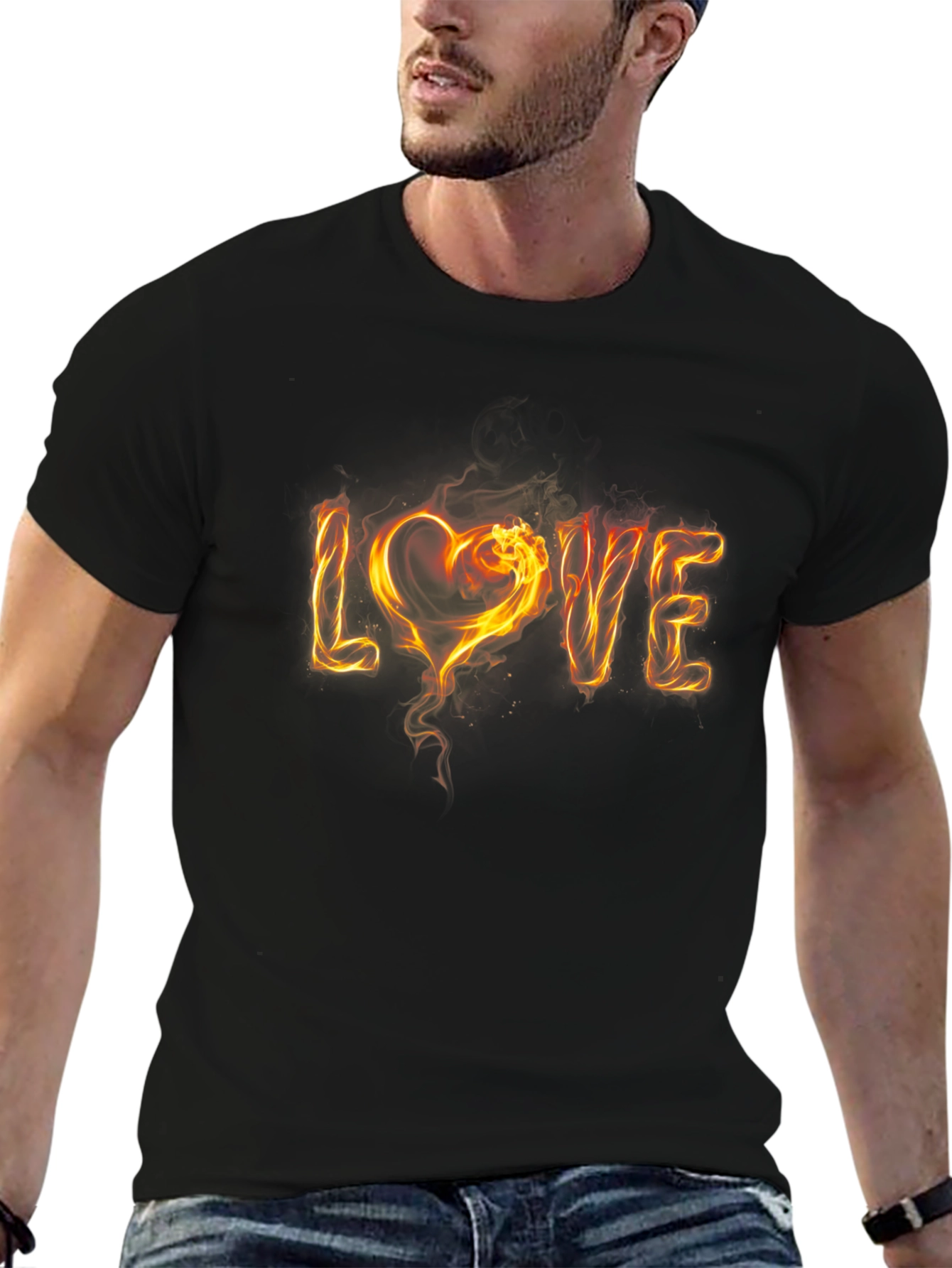 Fiery LOVE Graphic Tee - Black