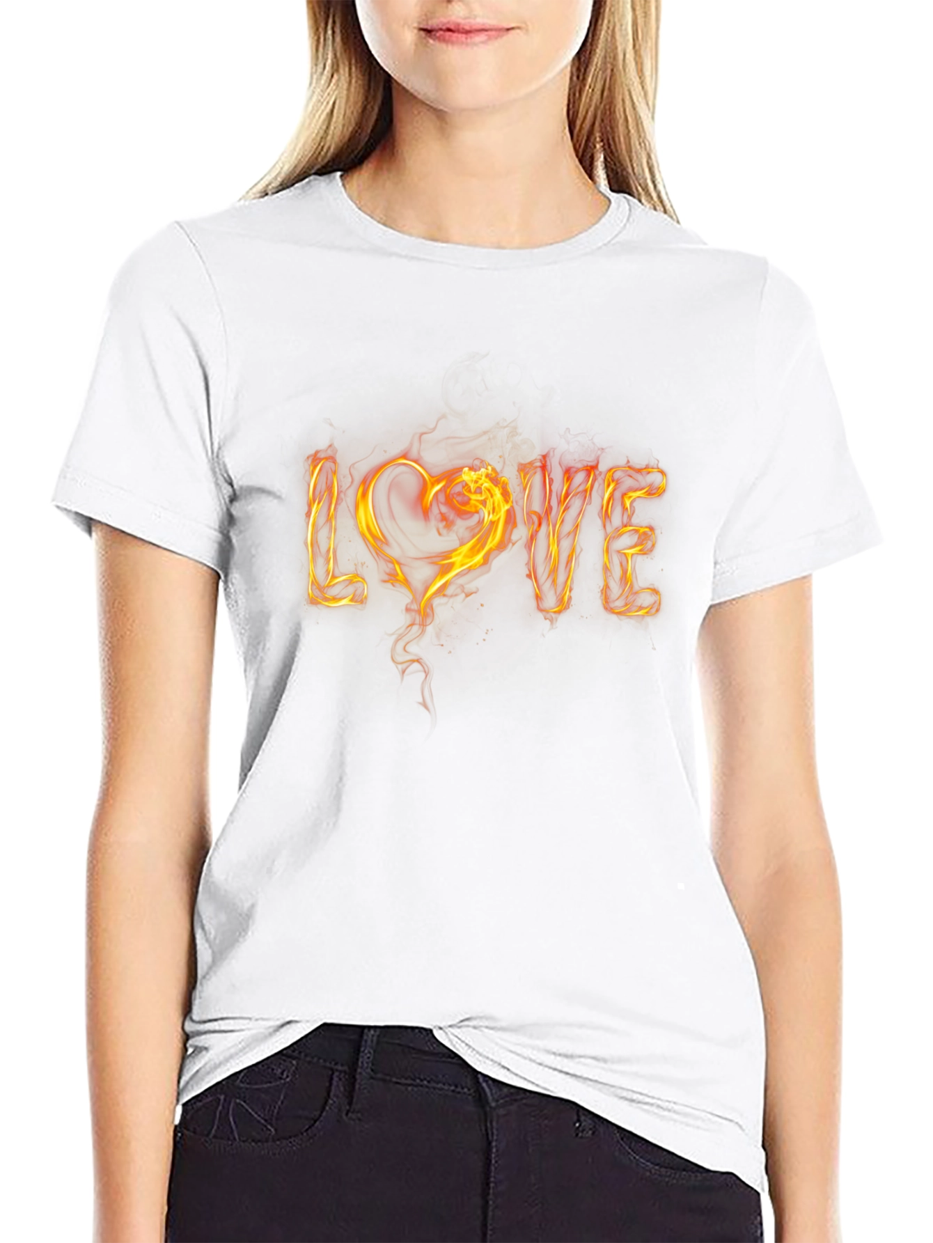 Fiery LOVE Graphic Tee - Black