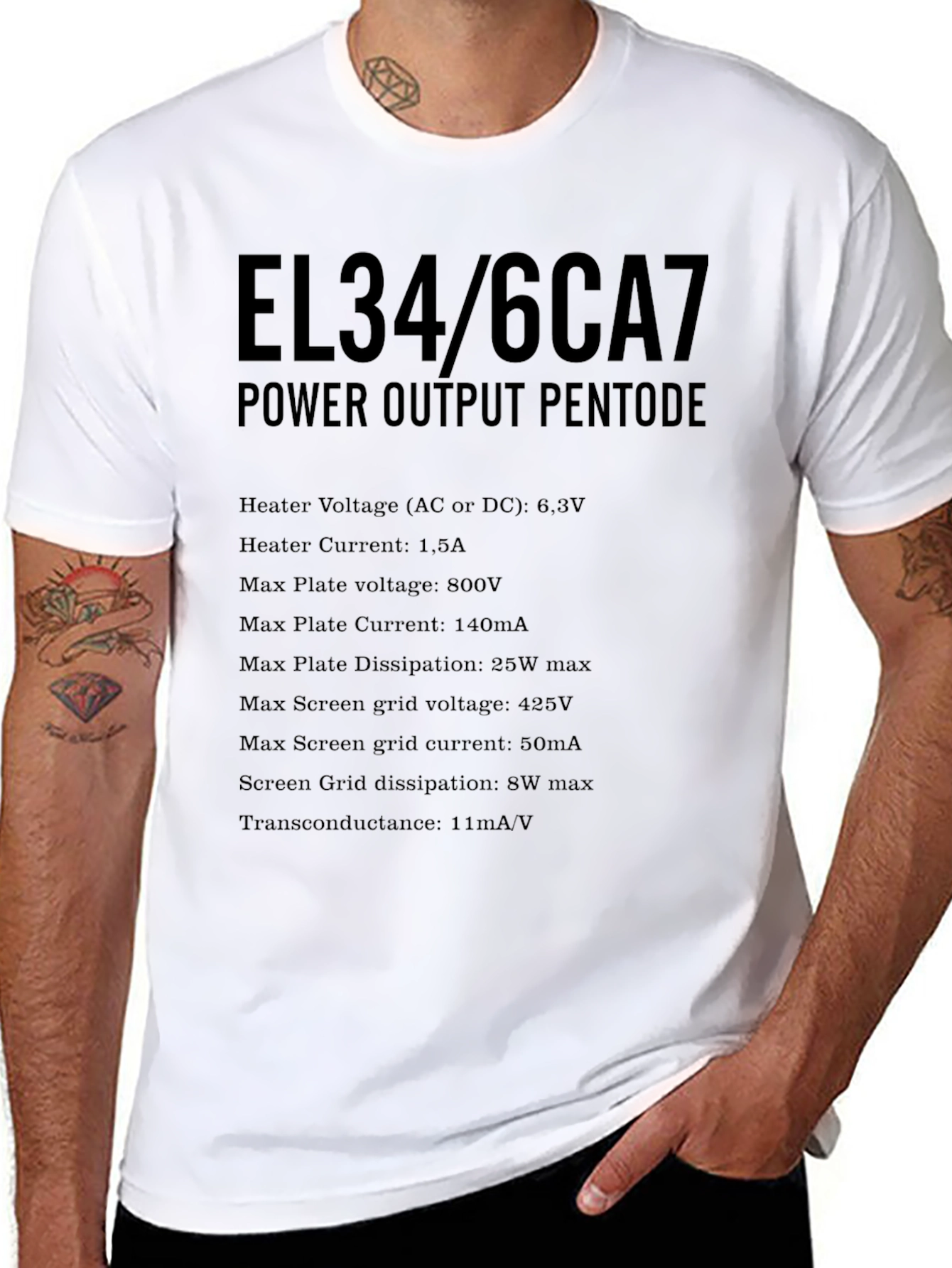 EL34/6CA7 Power Output Pentode T-Shirt