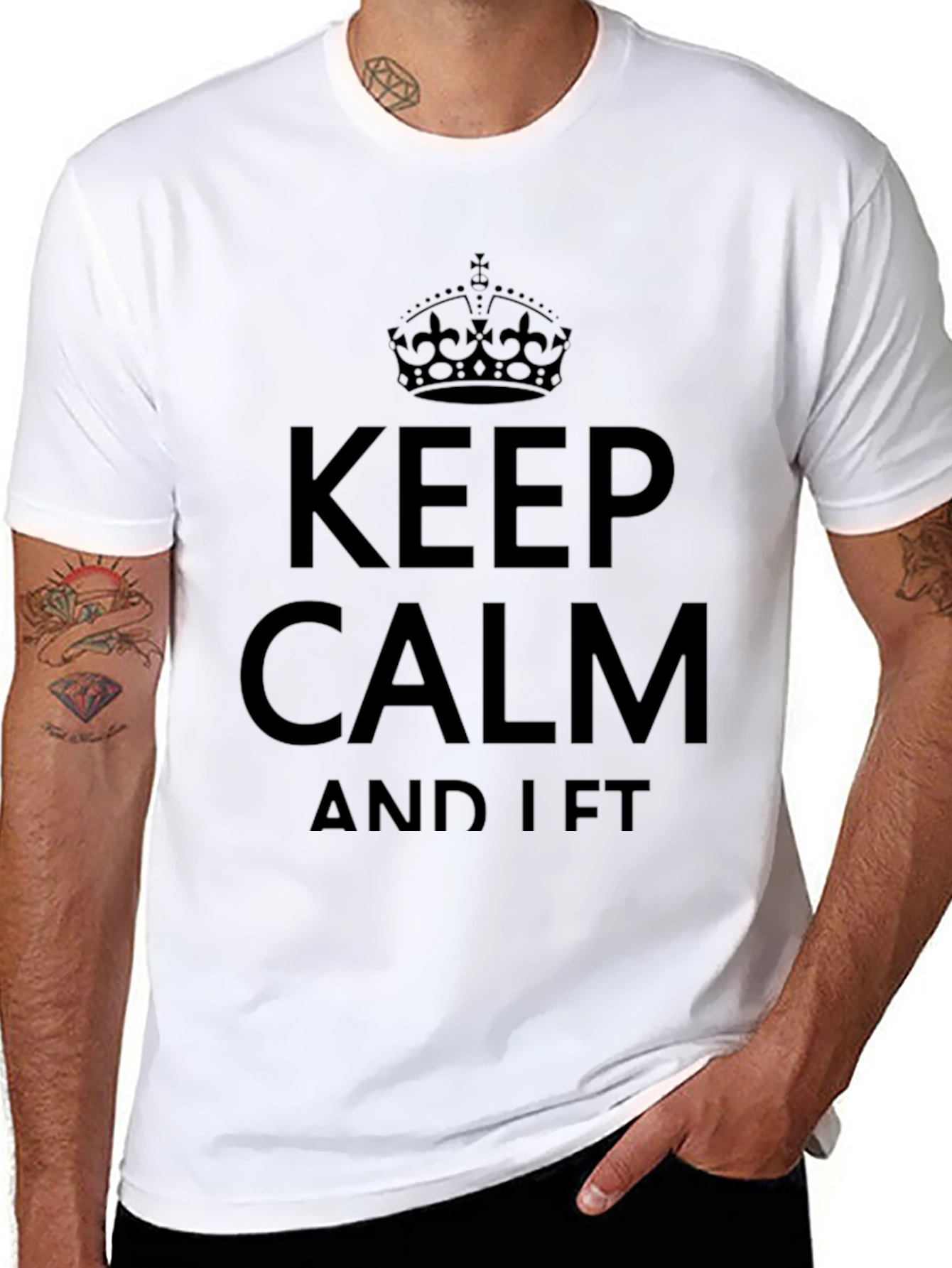 Keep Calm & Lift Black Graphic Tee