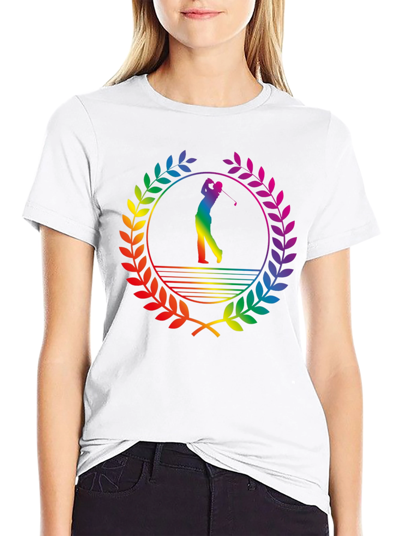 Rainbow Golfer T-Shirt - Sporty & Stylish