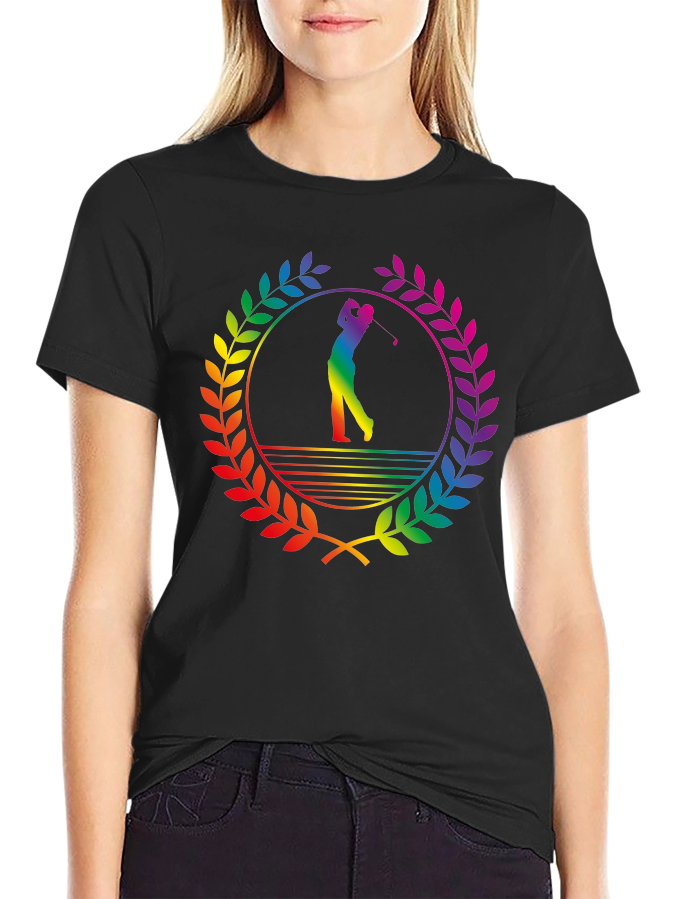 Rainbow Golfer T-Shirt - Sporty & Stylish