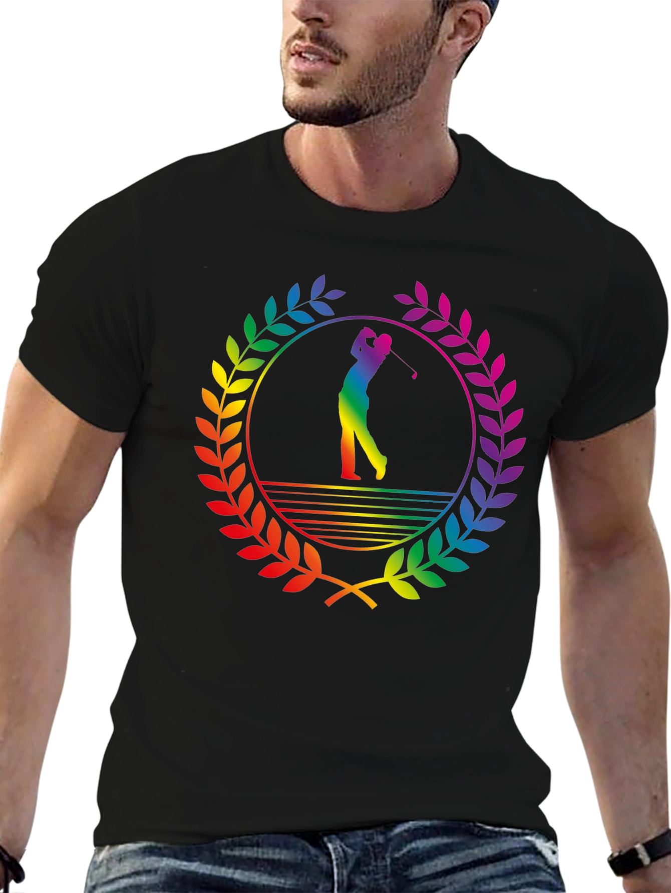 Rainbow Golfer T-Shirt - Sporty & Stylish