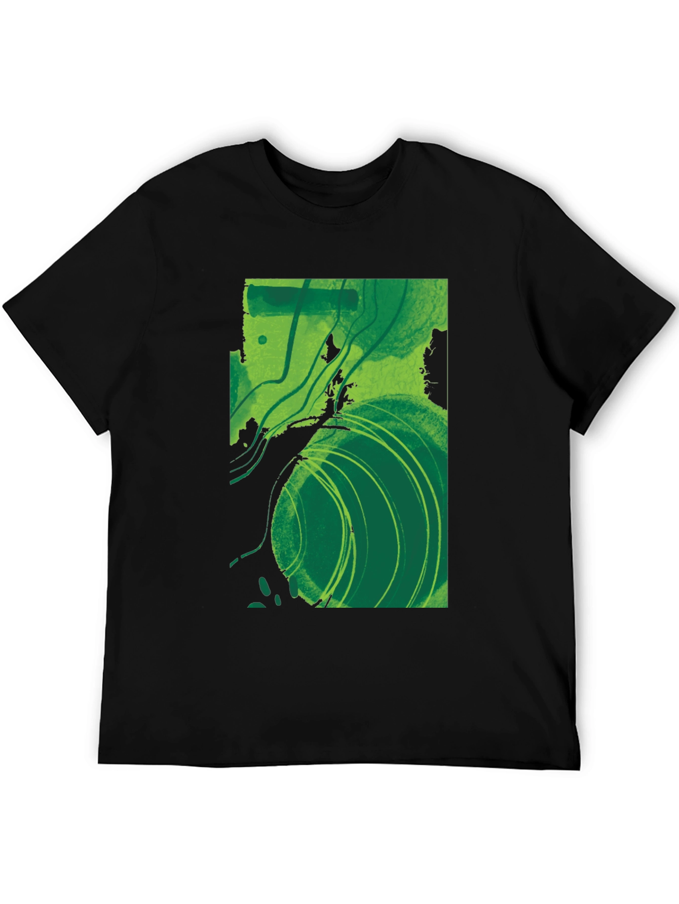 Abstract Green Graphic T-Shirt - Modern Art Tee