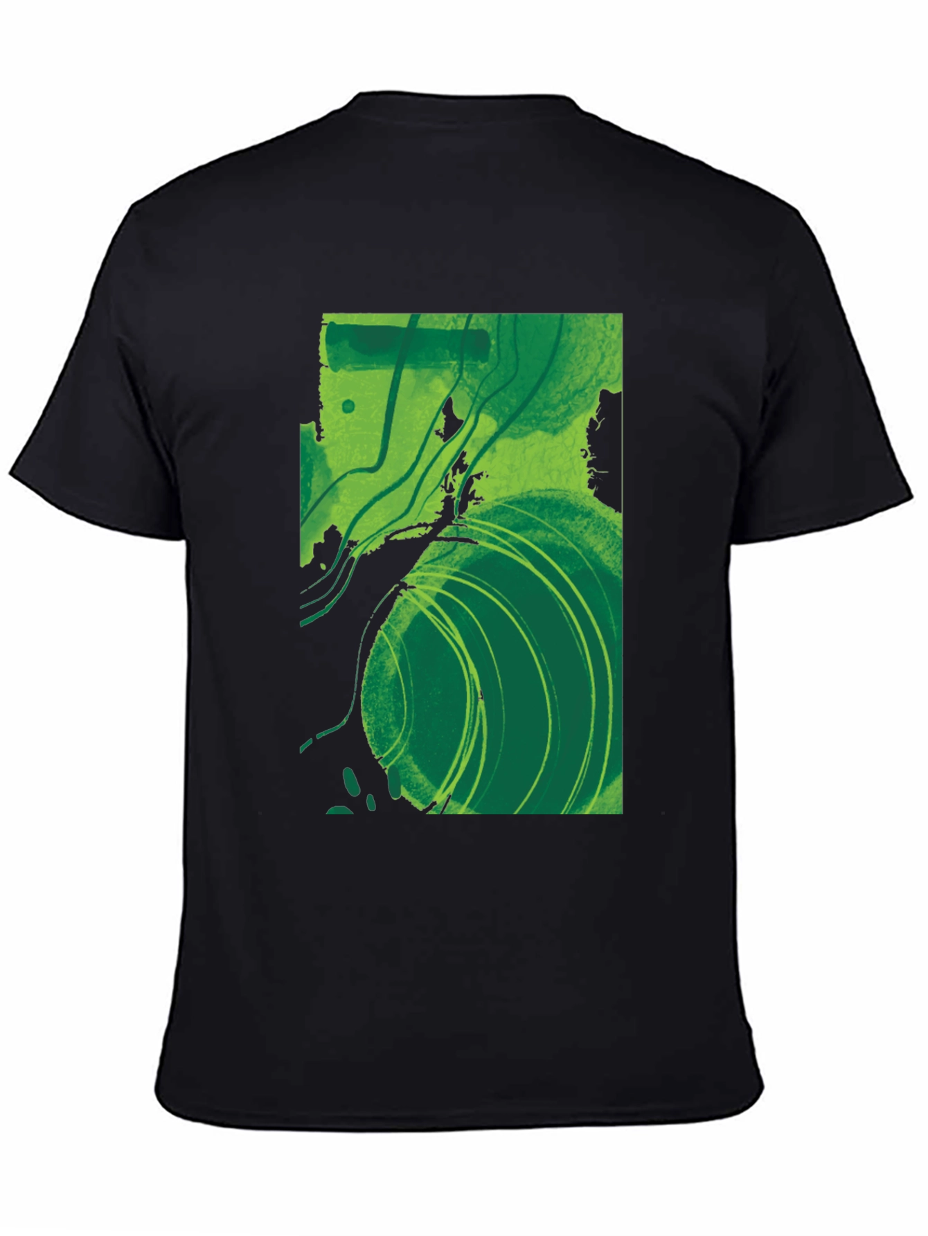 Abstract Green Graphic T-Shirt - Modern Art Tee