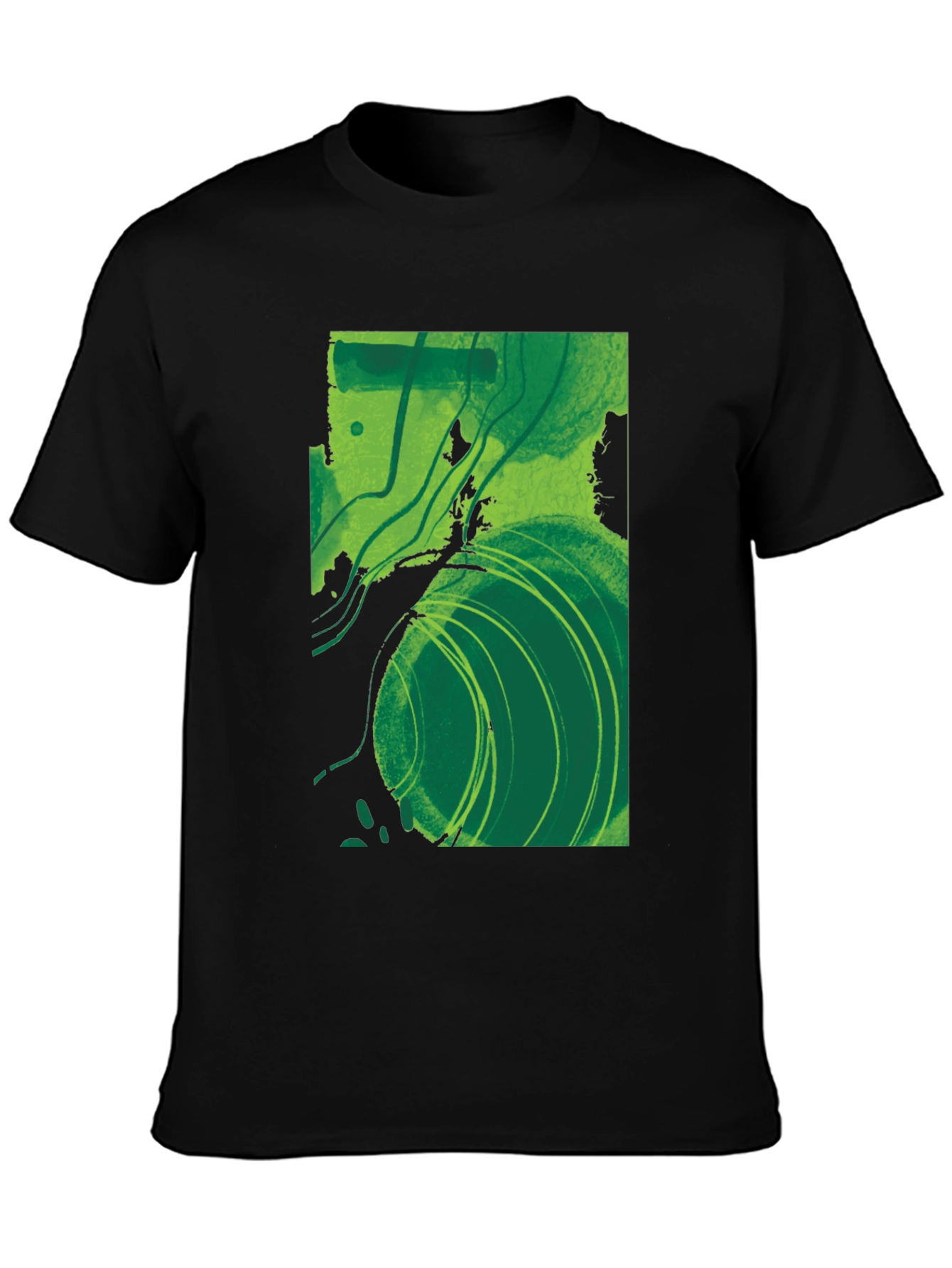 Abstract Green Graphic T-Shirt - Modern Art Tee