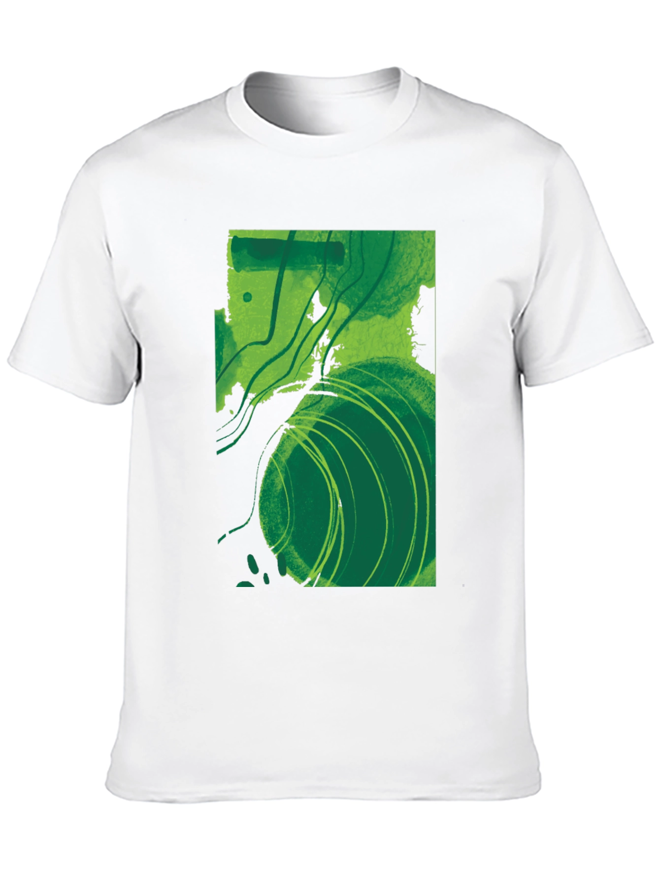 Abstract Green Graphic T-Shirt - Modern Art Tee