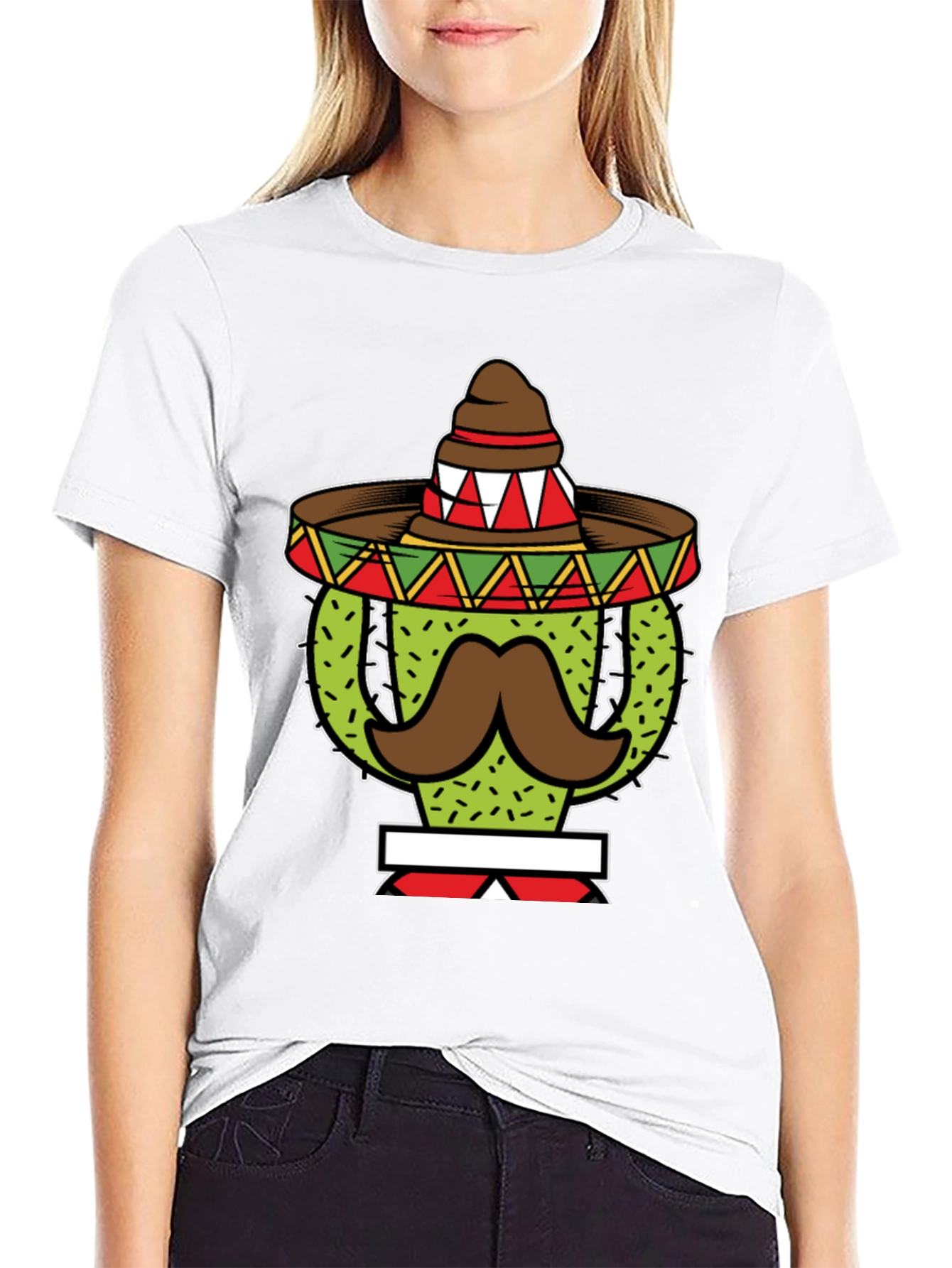 Cactus Sombrero Mustache Graphic Tee
