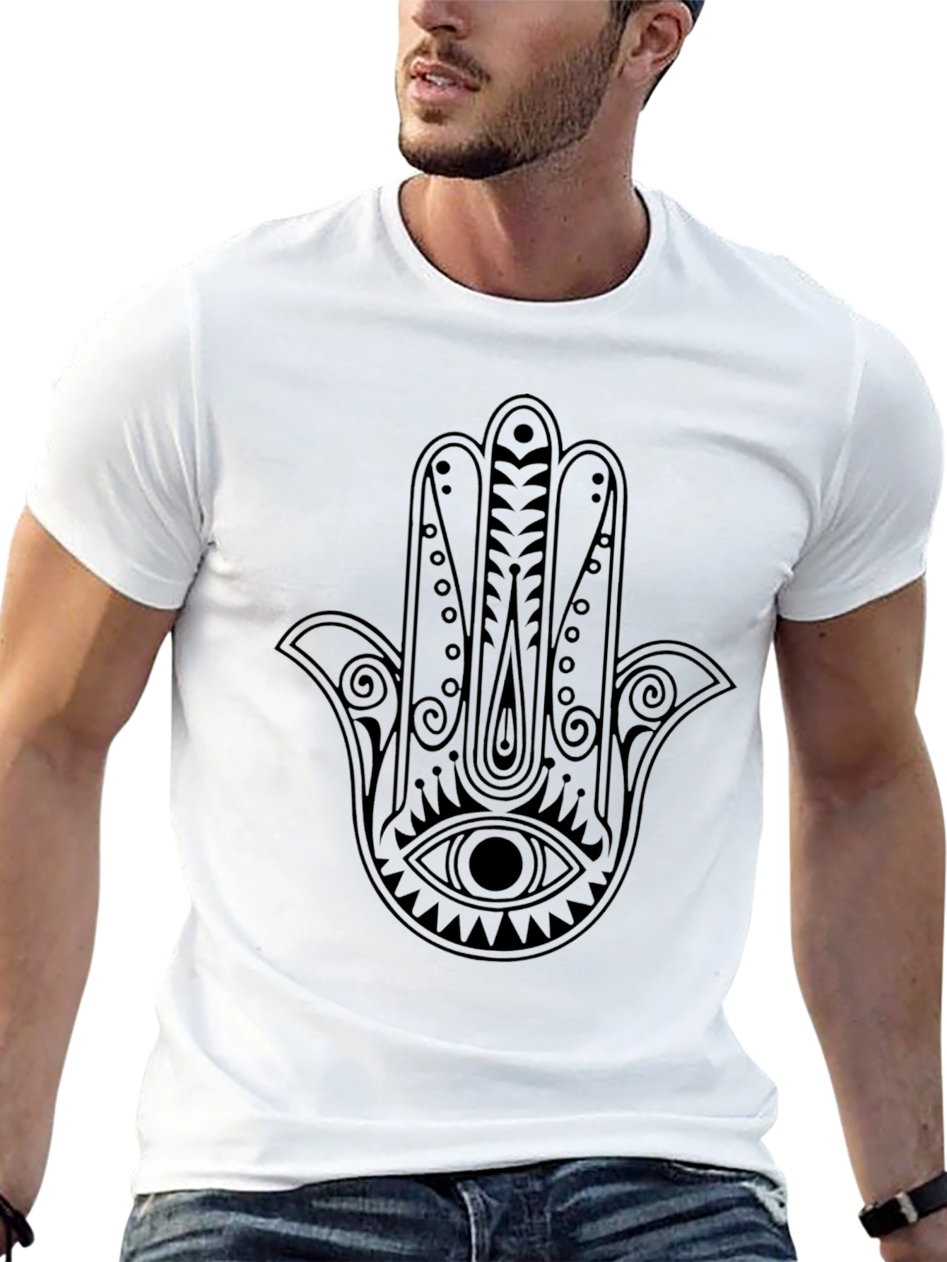 Black Hamsa Hand Graphic Tee