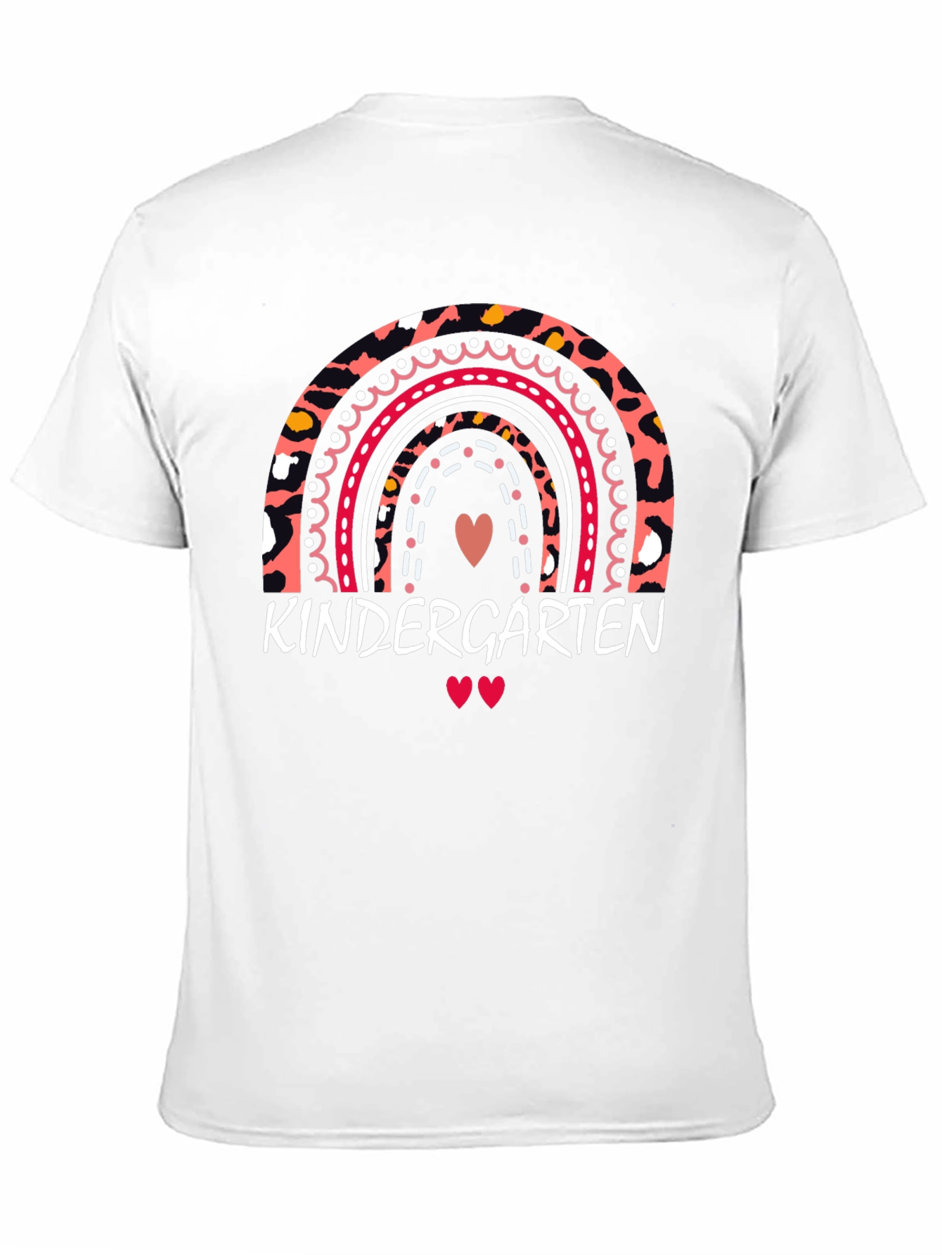 Kindergarten Rainbow Leopard Print Teacher T-Shirt