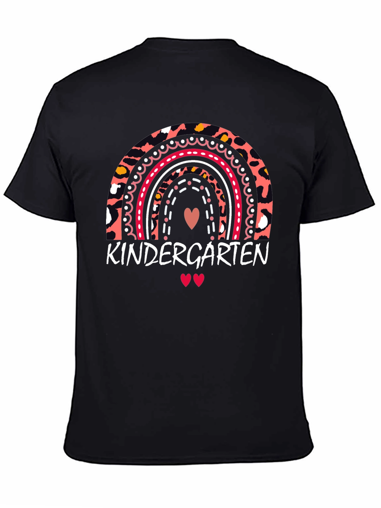 Kindergarten Rainbow Leopard Print Teacher T-Shirt