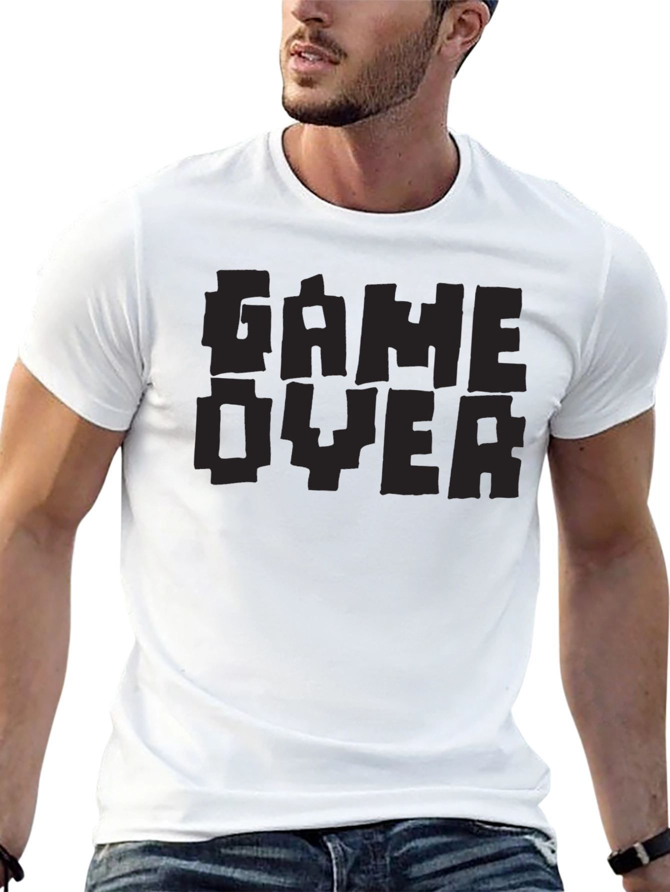 Game Over Pixel Art T-Shirt - Black