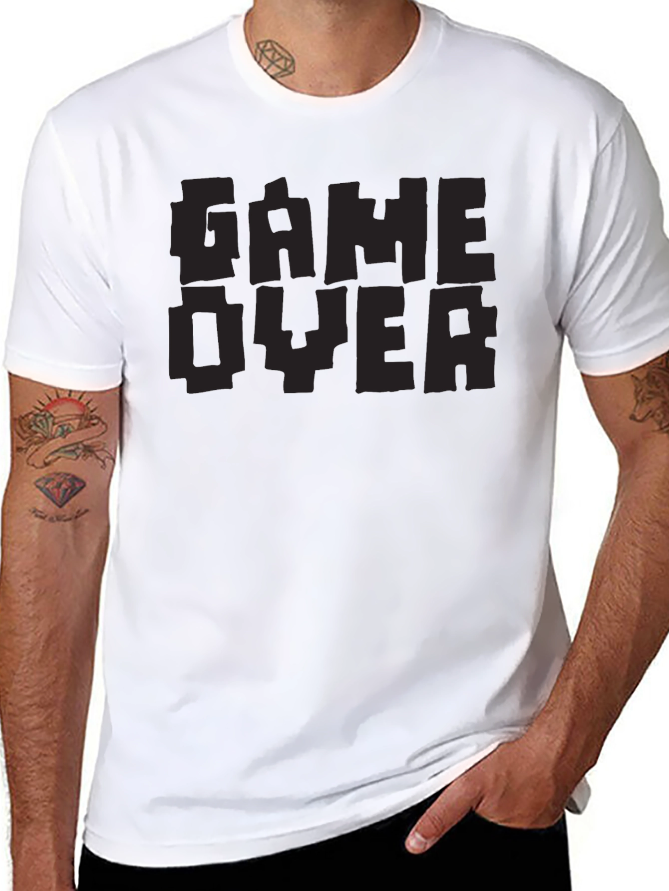 Game Over Pixel Art T-Shirt - Black