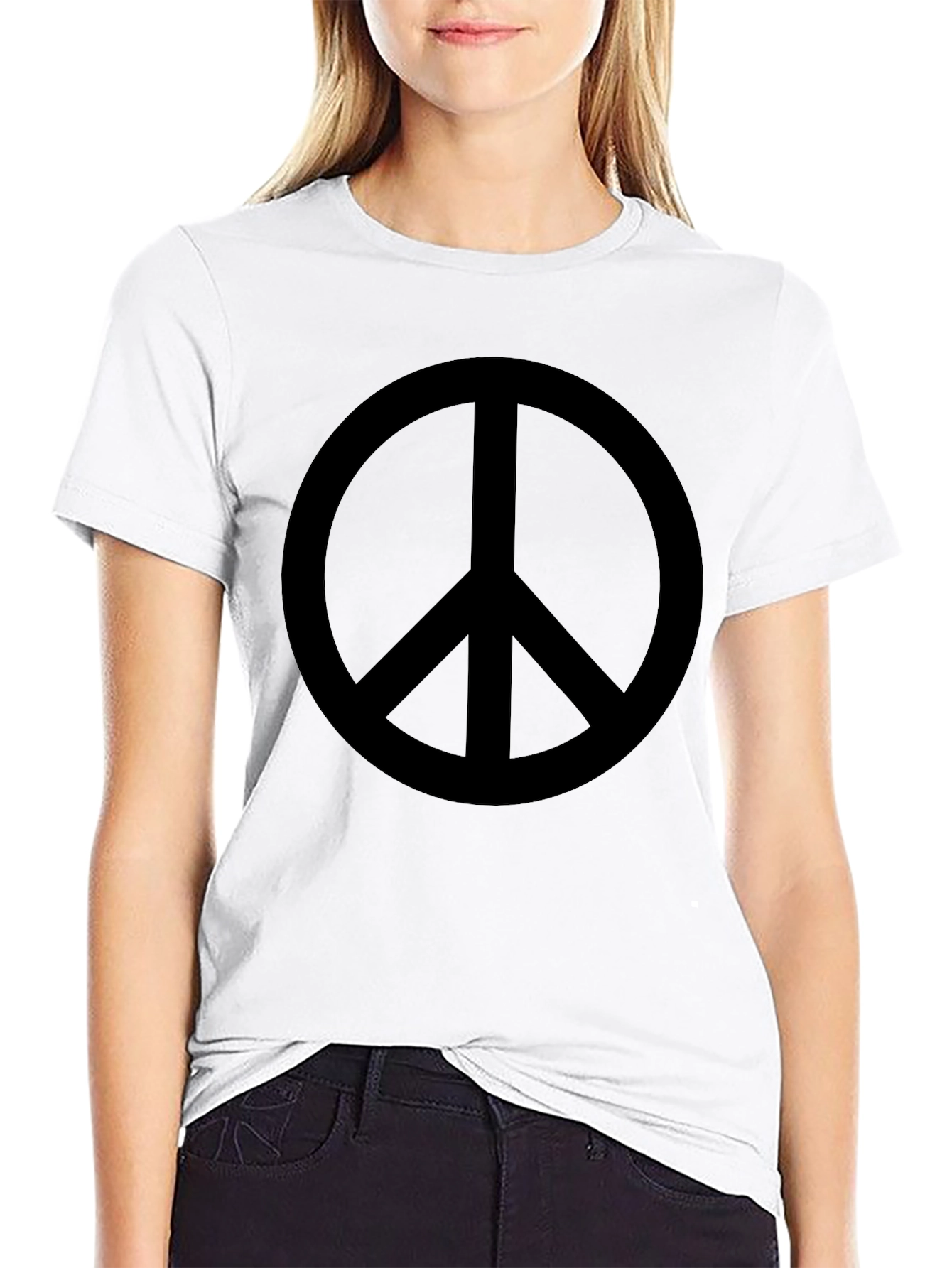 Peace Symbol Graphic Tee - Black