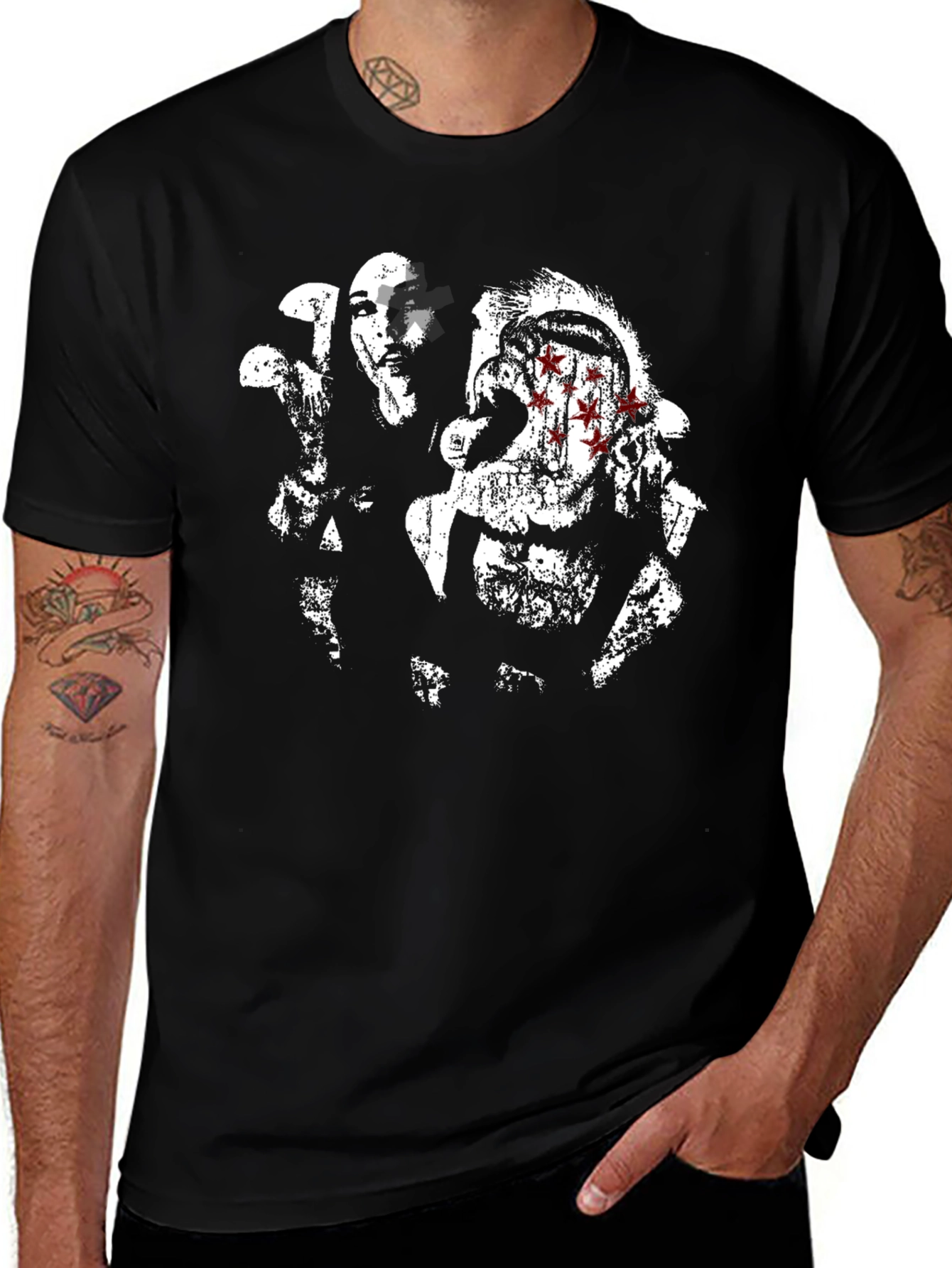 Distressed Graphic Tee - Horror Style