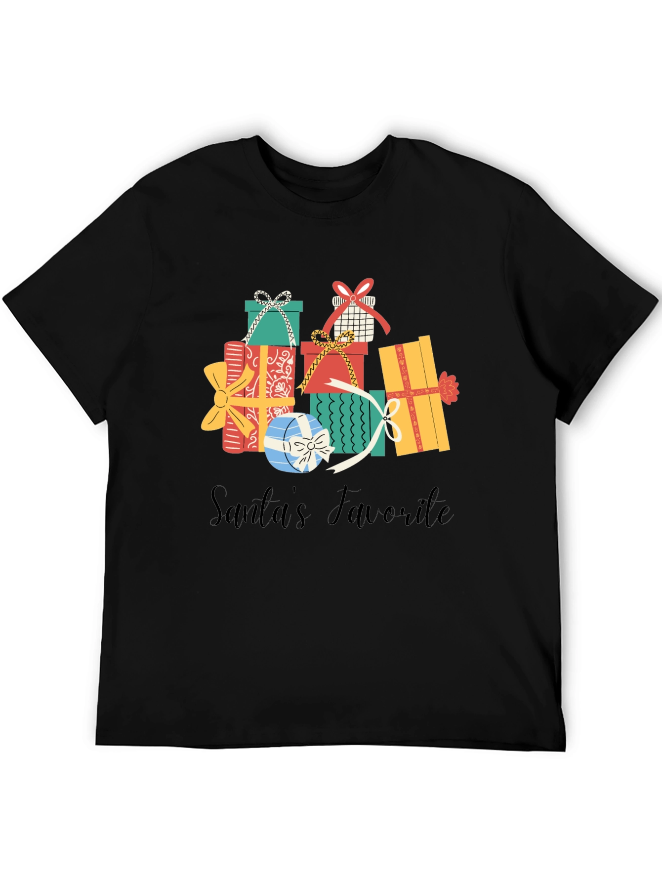 Santas Favorite Gift Stack Graphic Tee
