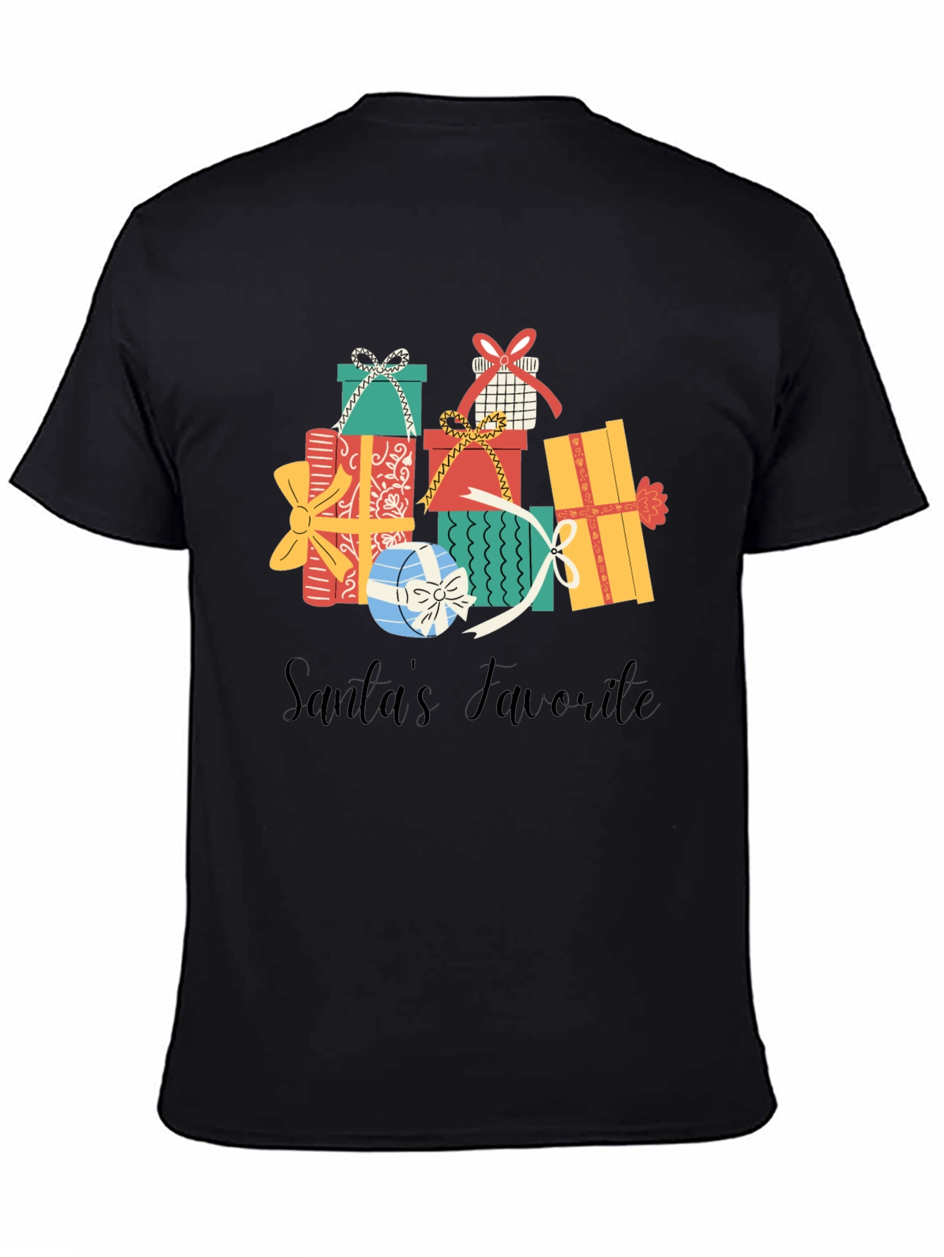 Santas Favorite Gift Stack Graphic Tee