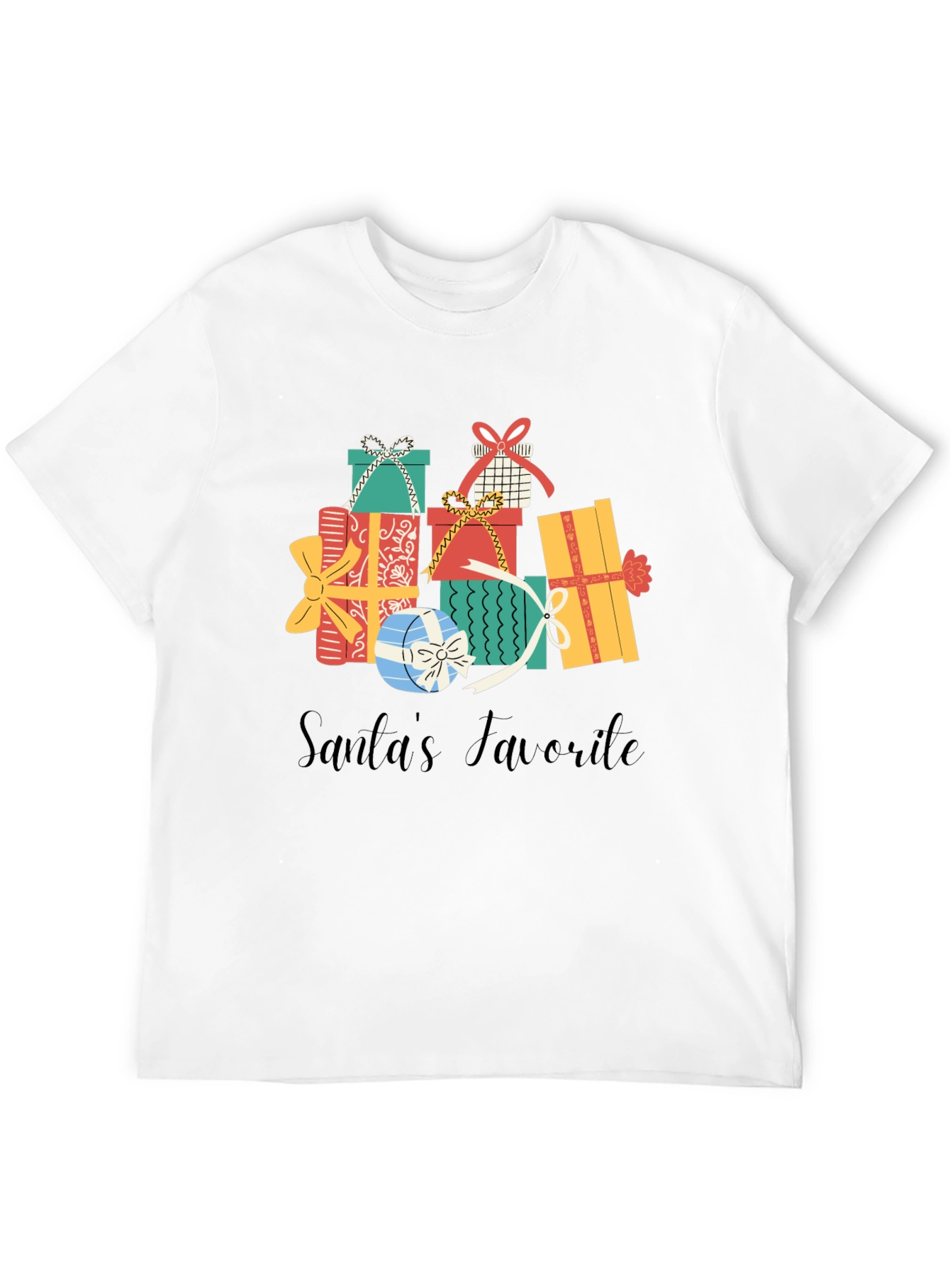 Santas Favorite Gift Stack Graphic Tee