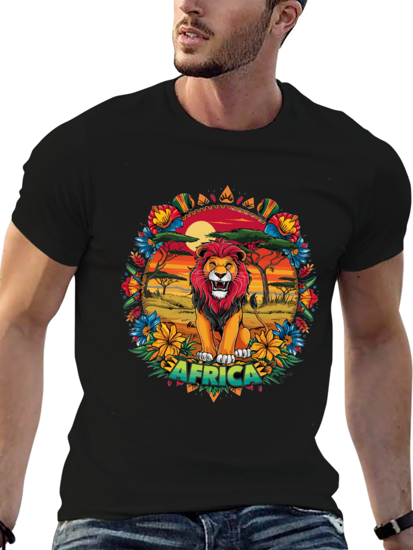 African Lion T-Shirt - Vivid Graphic Tee
