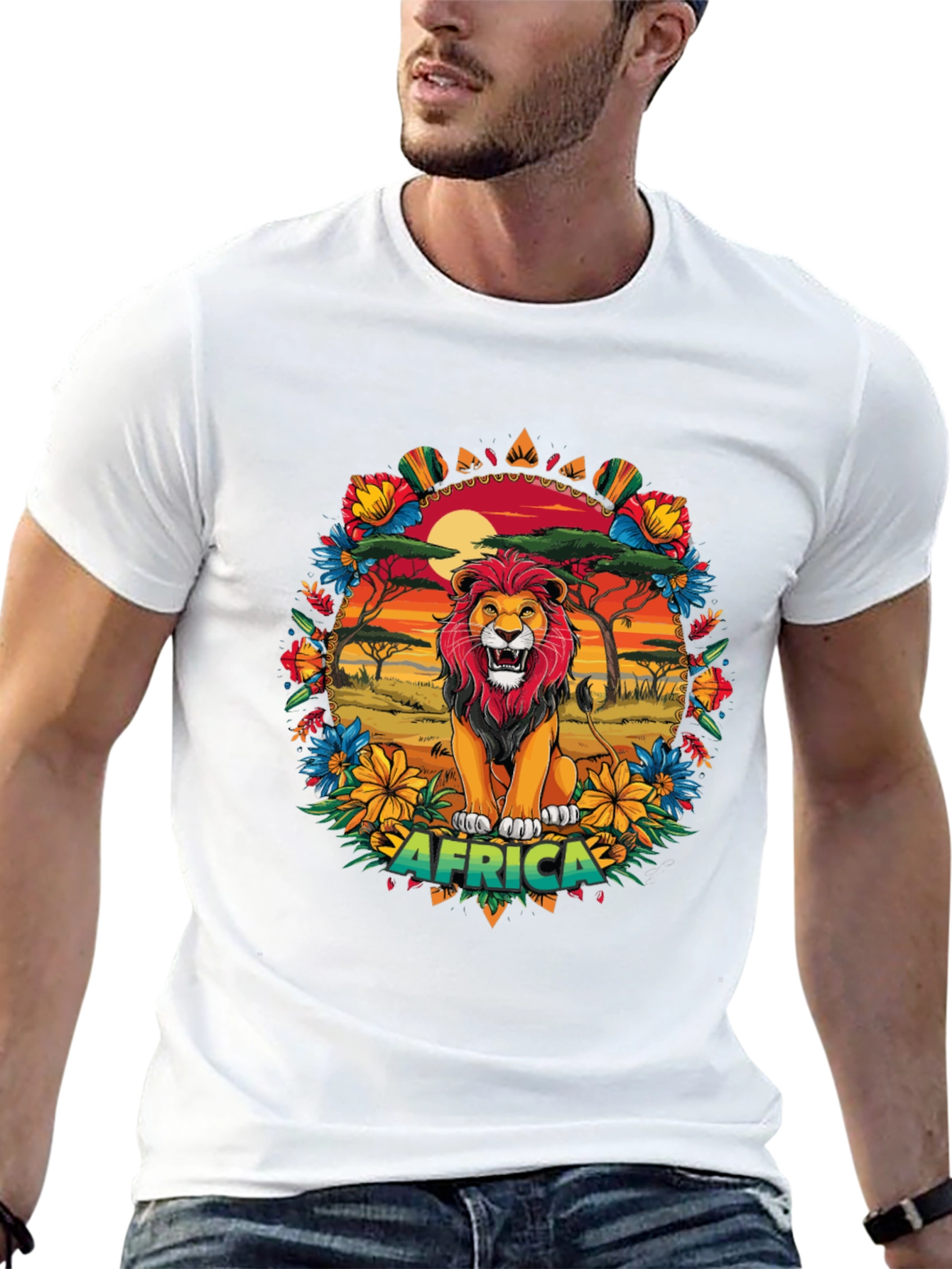African Lion T-Shirt - Vivid Graphic Tee