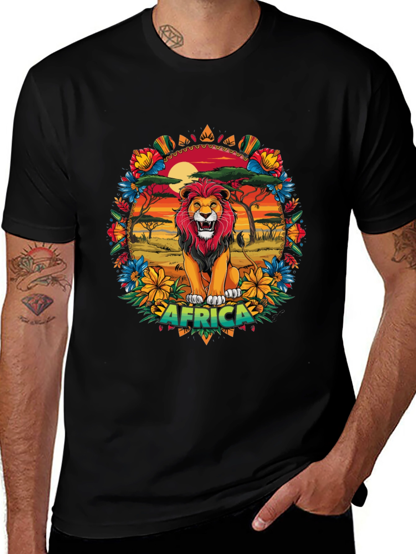African Lion T-Shirt - Vivid Graphic Tee