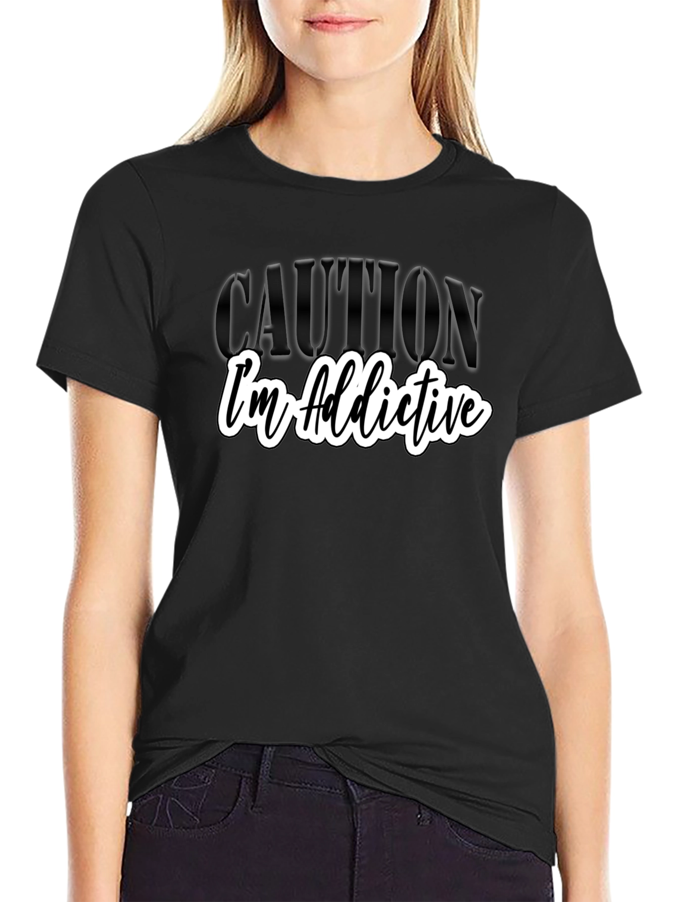 Caution: Im Addictive - Graphic Tee