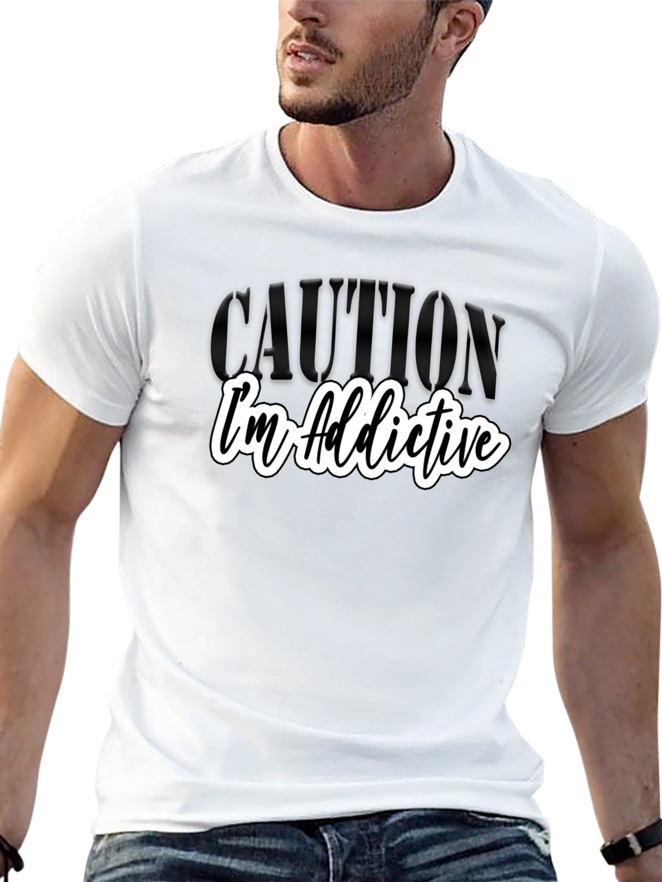 Caution: Im Addictive - Graphic Tee