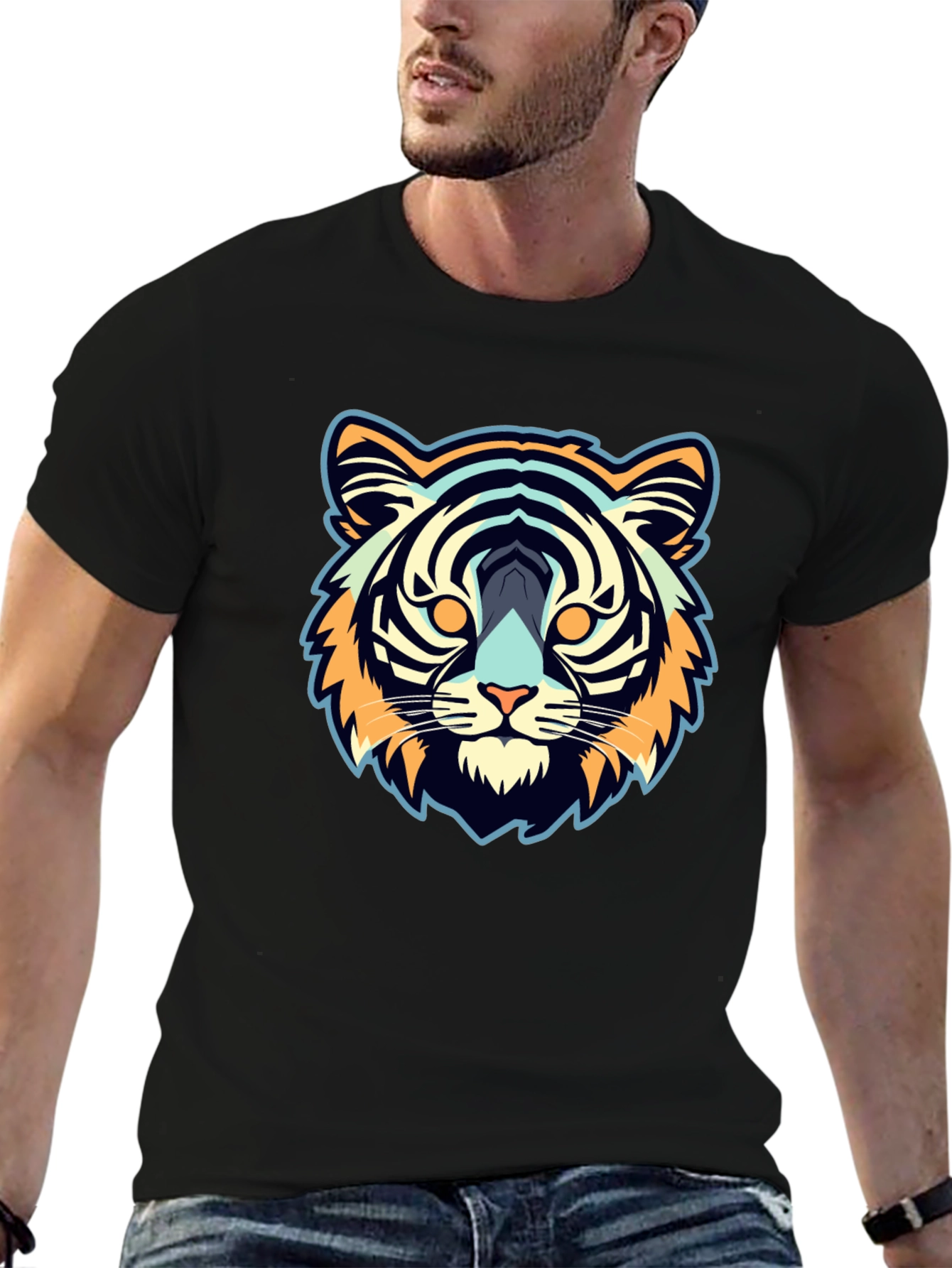 Cool Tiger Graphic Black Tee