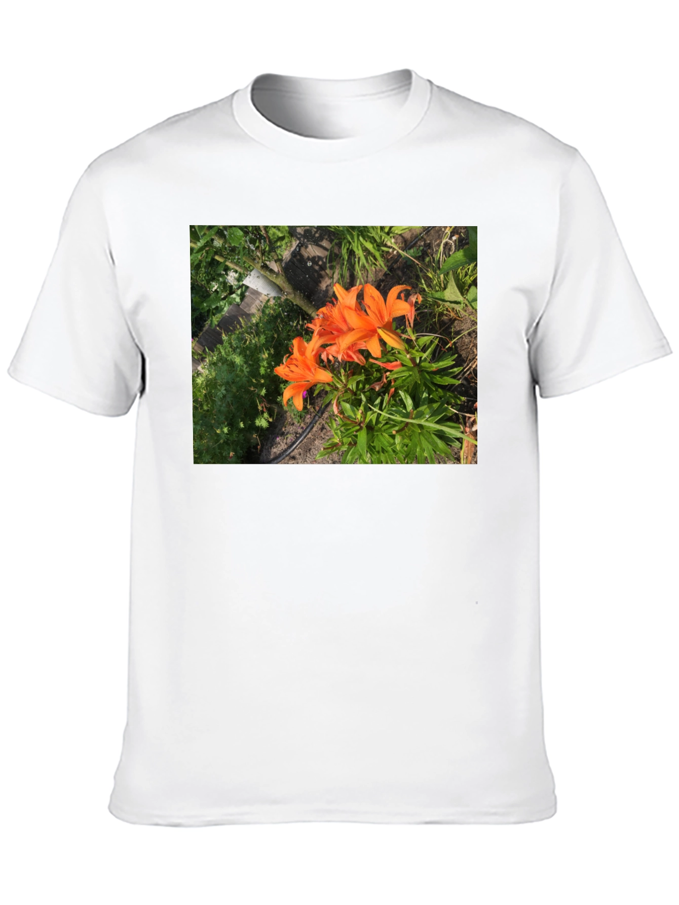 Orange Lily Garden T-Shirt - Nature Inspired Tee