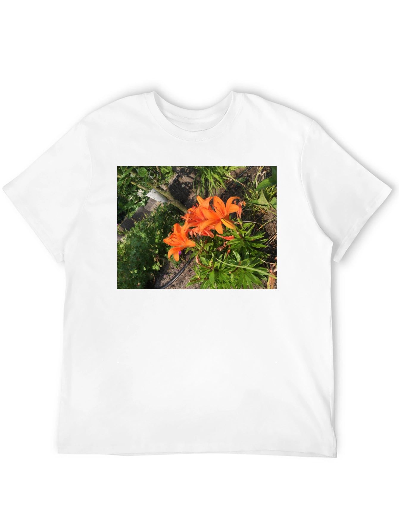 Orange Lily Garden T-Shirt - Nature Inspired Tee
