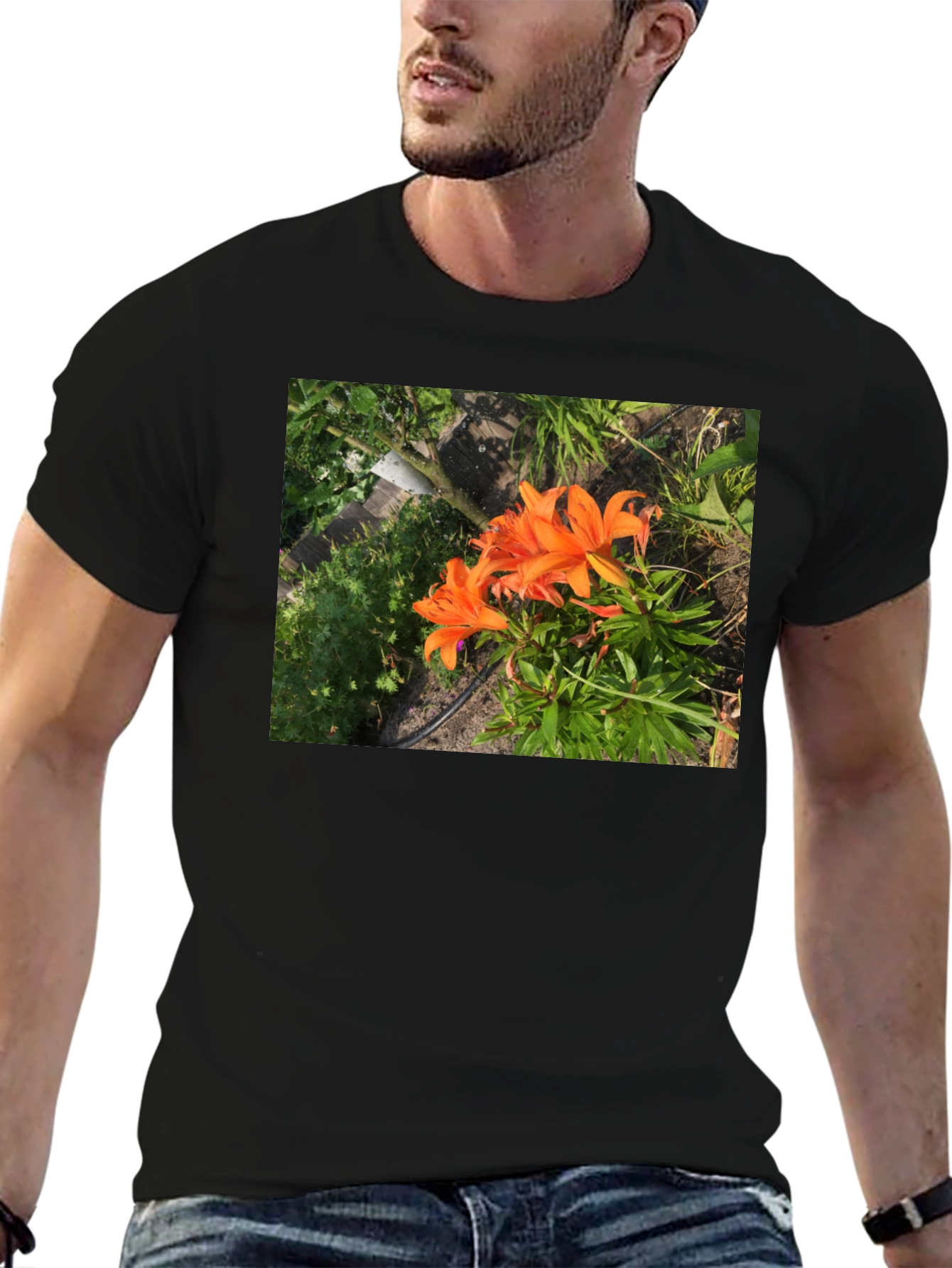 Orange Lily Garden T-Shirt - Nature Inspired Tee