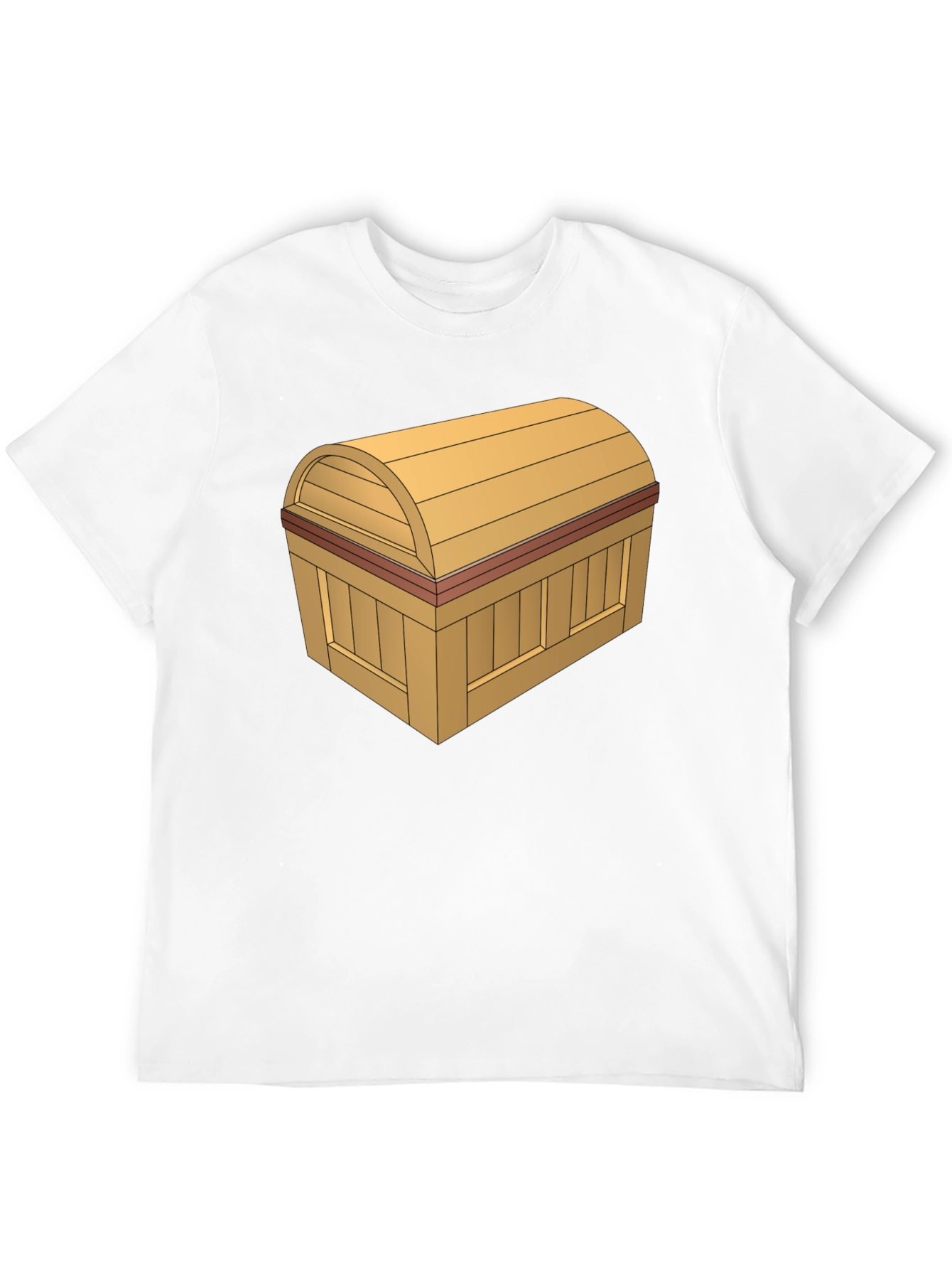Cartoon Treasure Chest Graphic Tee - Black Cotton T-Shirt
