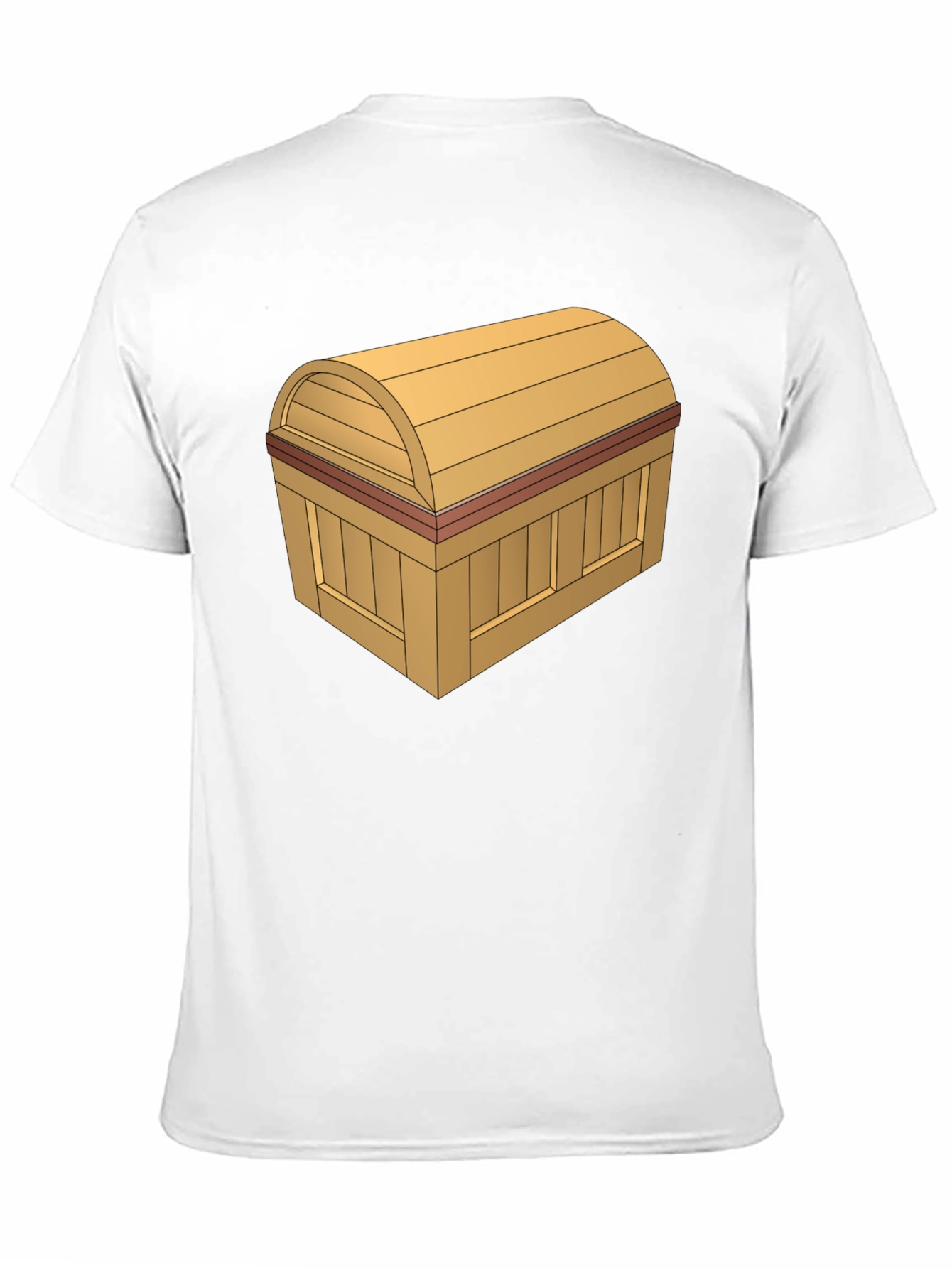 Cartoon Treasure Chest Graphic Tee - Black Cotton T-Shirt