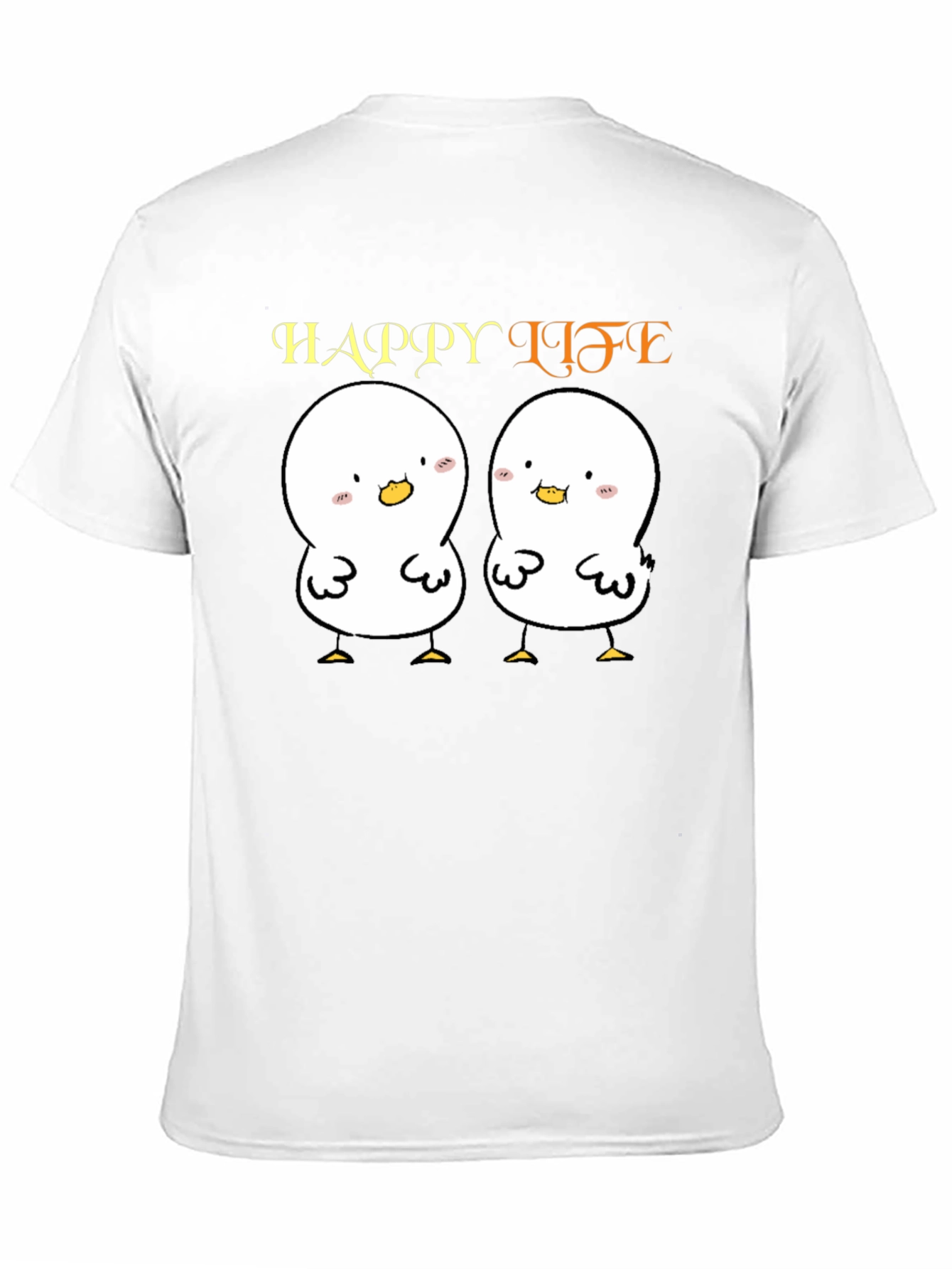 Cute Cartoon Chicks Happy Life Graphic T-Shirt