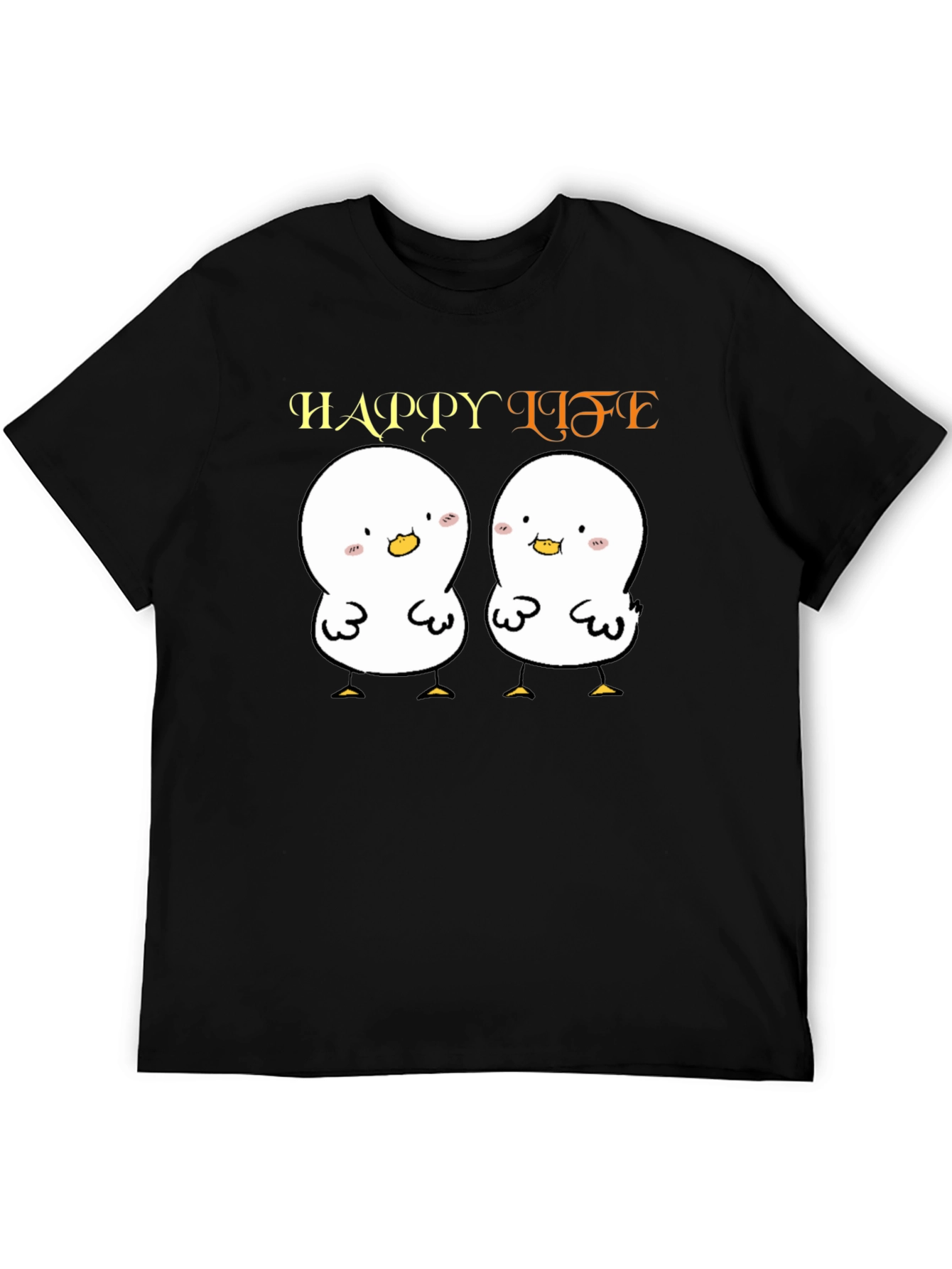 Cute Cartoon Chicks Happy Life Graphic T-Shirt