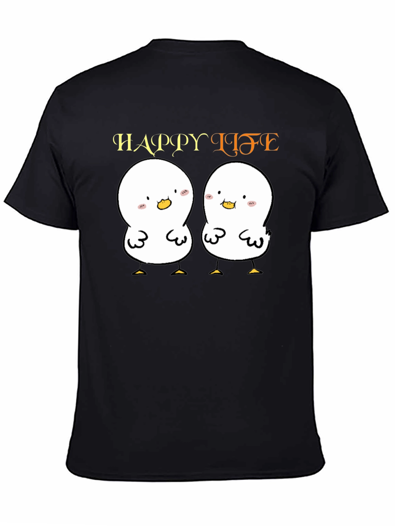 Cute Cartoon Chicks Happy Life Graphic T-Shirt