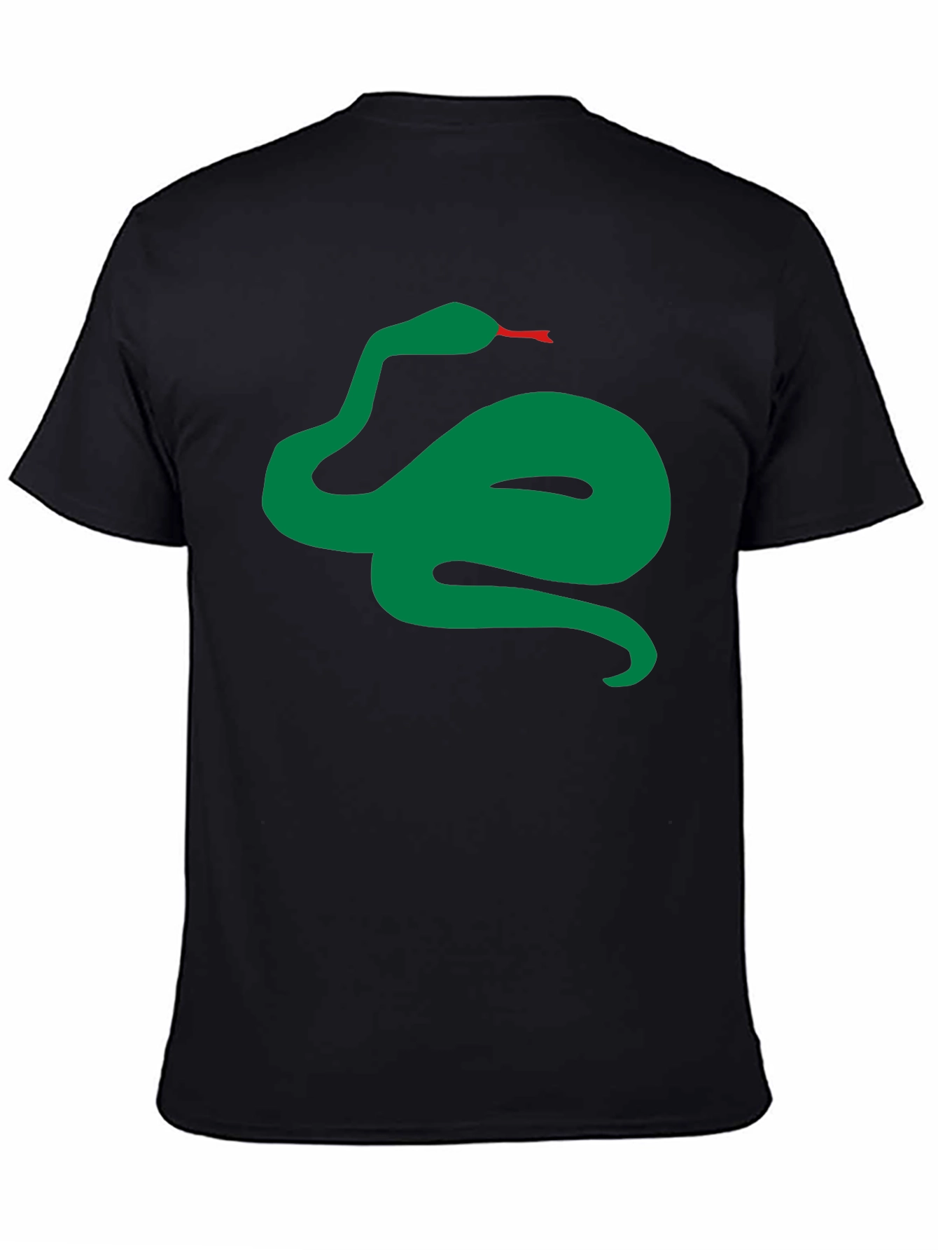 Green Snake Graphic Black T-Shirt
