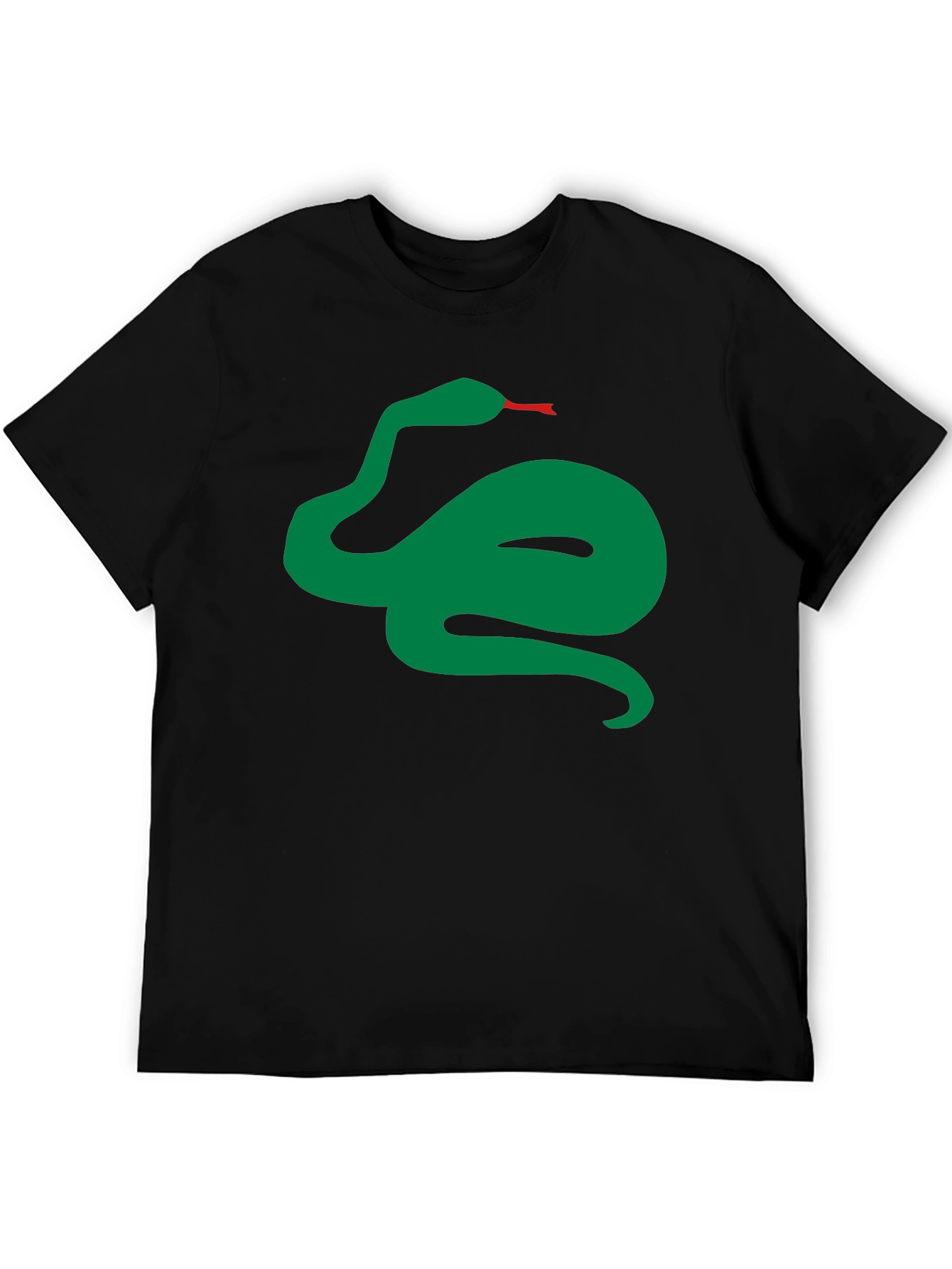 Green Snake Graphic Black T-Shirt