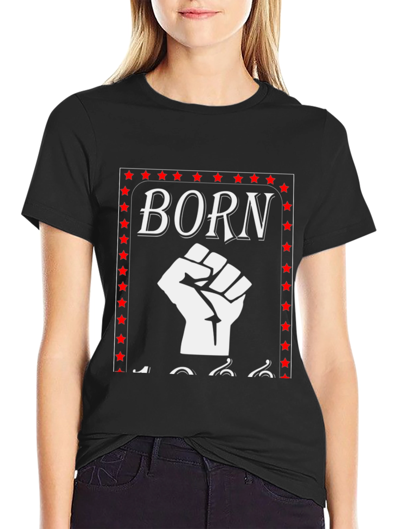 Born Raised Fist Graphic Tee - Black