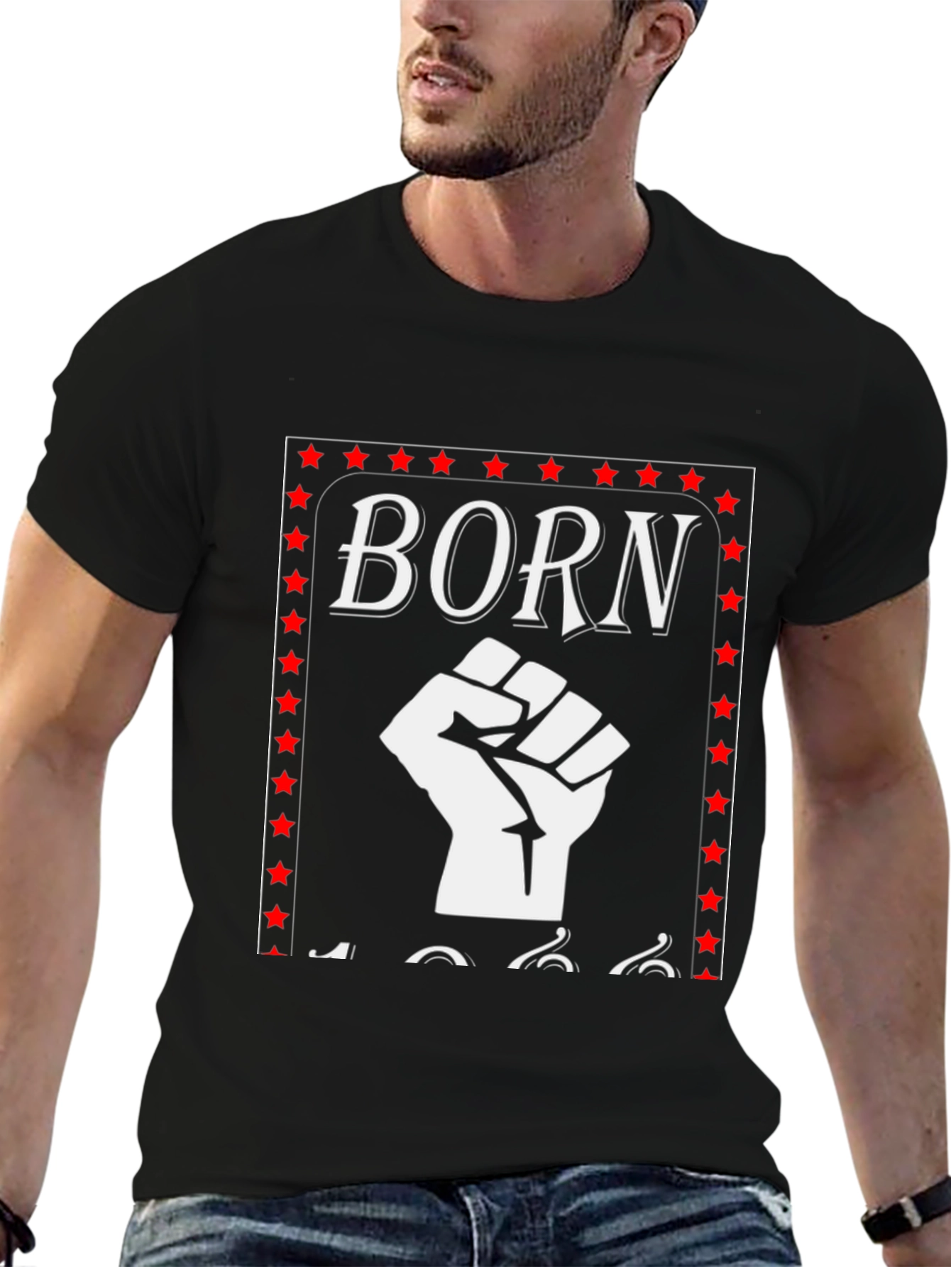 Born Raised Fist Graphic Tee - Black