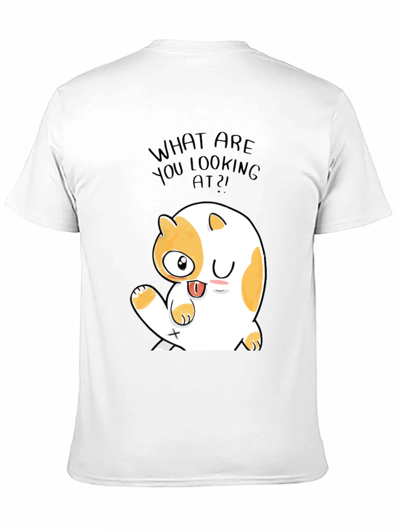 Funny Cat Graphic Mens Black T-Shirt