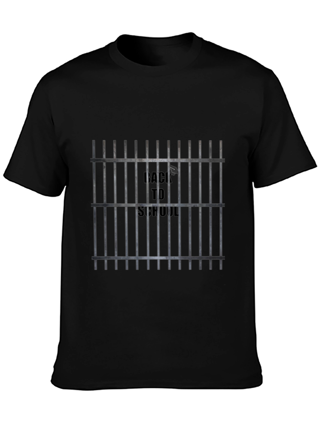 Back to School Jail Bar Graphic Tee - Black