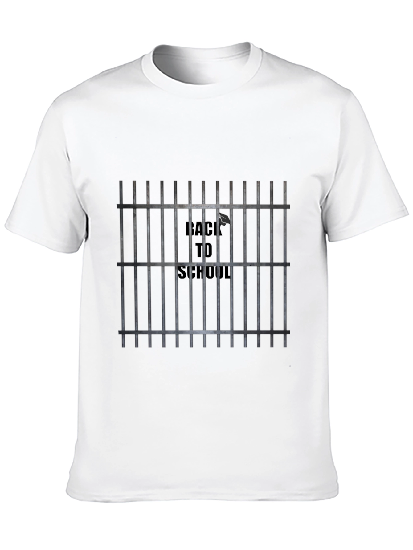 Back to School Jail Bar Graphic Tee - Black