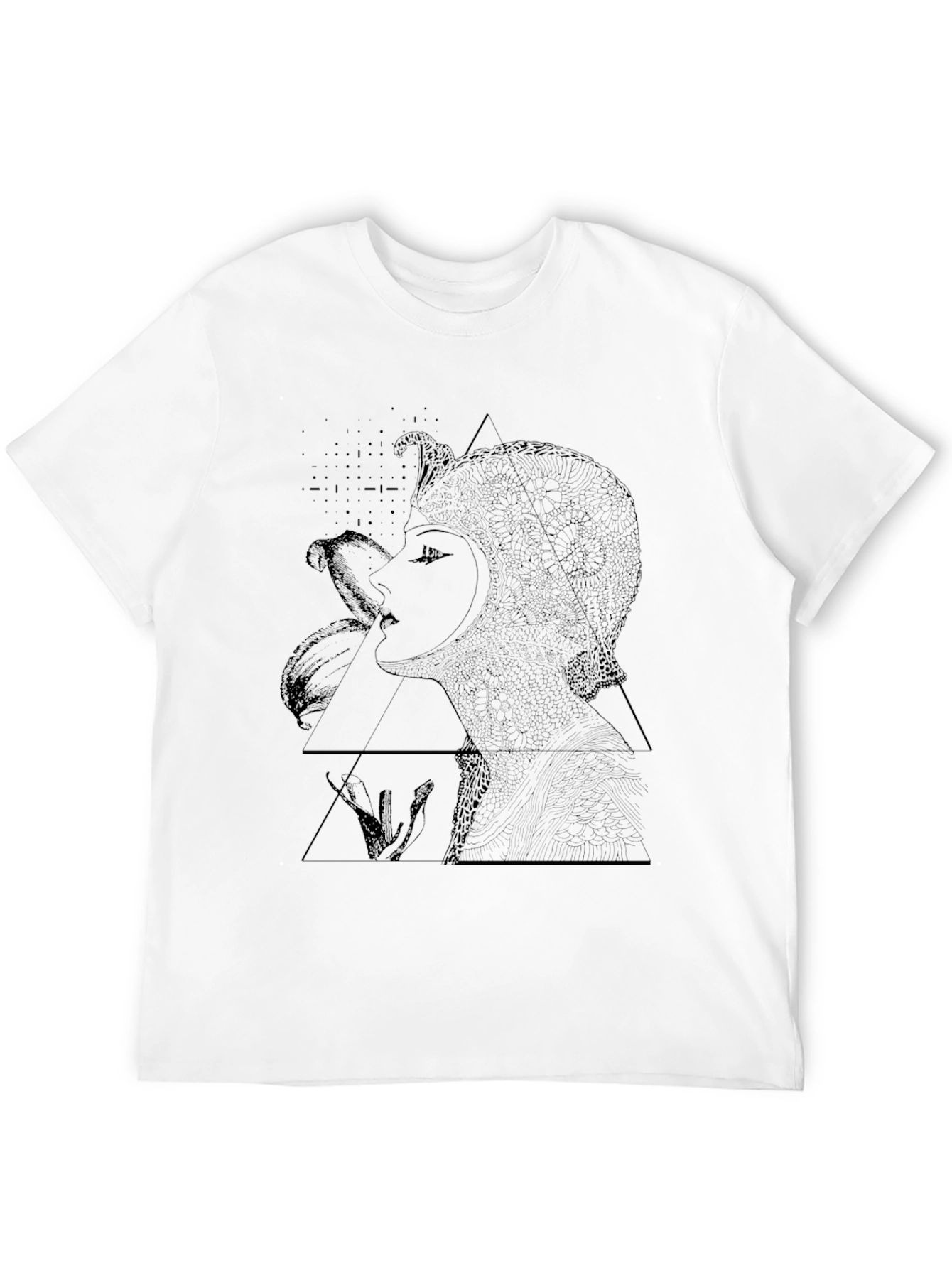 Abstract Woman Graphic Black T-Shirt