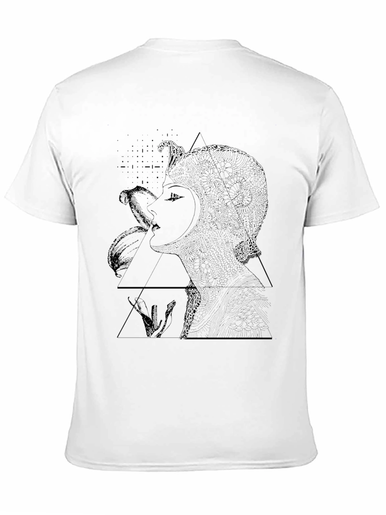 Abstract Woman Graphic Black T-Shirt